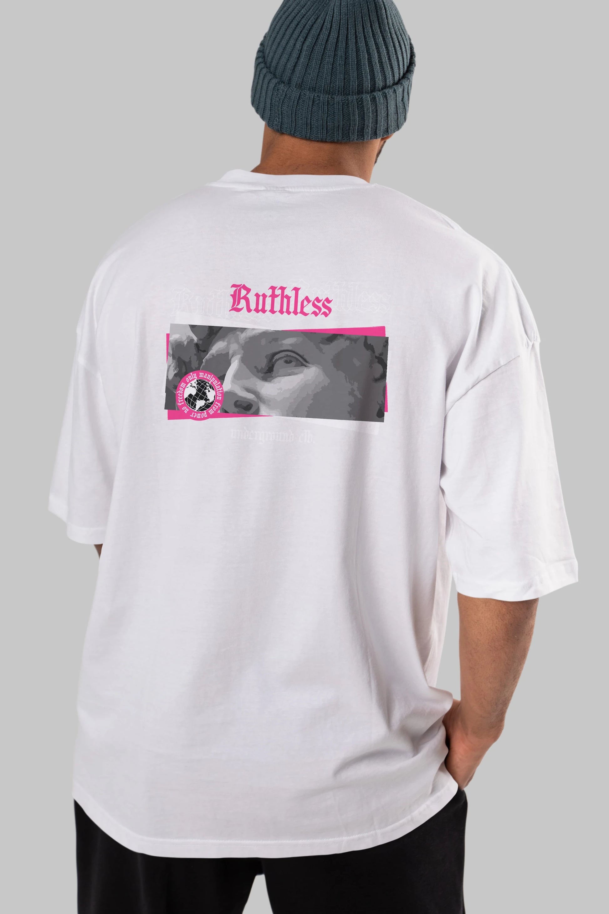 Ruthless Arka Baskılı Oversize t-shirt Erkek Kadın Unisex
