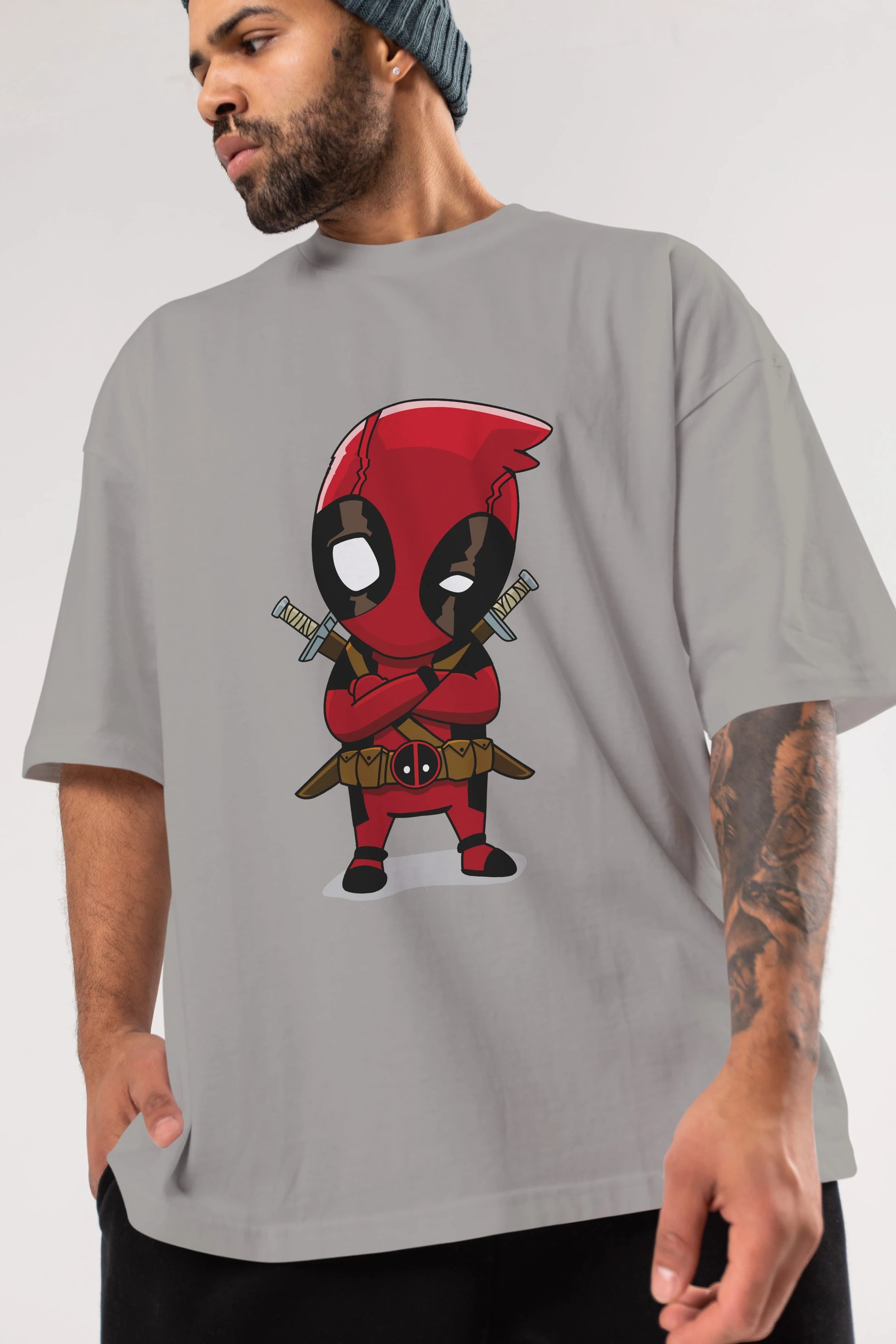 Deadpool (19) Ön Baskılı Oversize t-shirt Erkek Kadın Unisex %100 Pamuk Bisiklet Yaka tişort