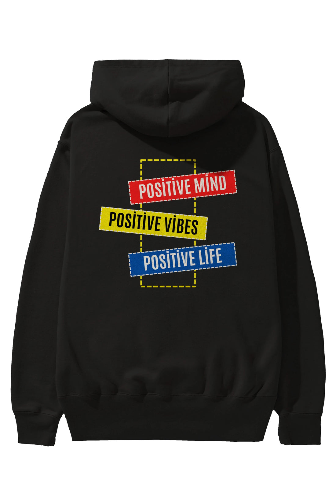 Positive Mind Vibes Lifes Arka Baskılı Oversize Hoodie Kapüşonlu Sweatshirt Erkek Kadın Unisex