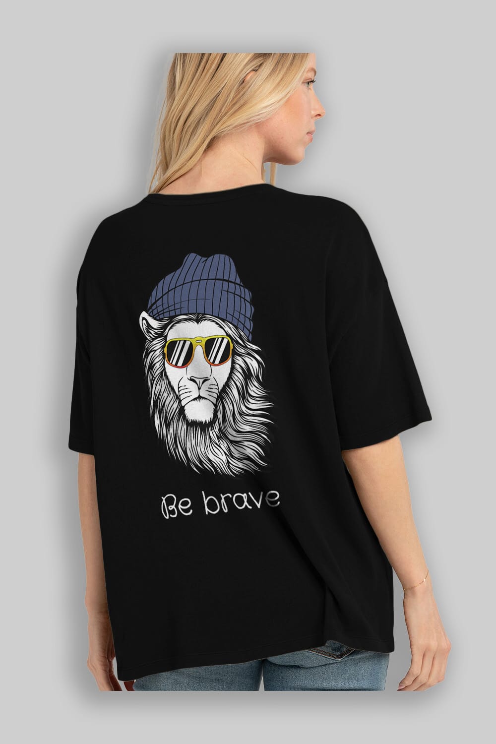 Be Brave Arka Baskılı Oversize t-shirt Erkek Kadın Unisex