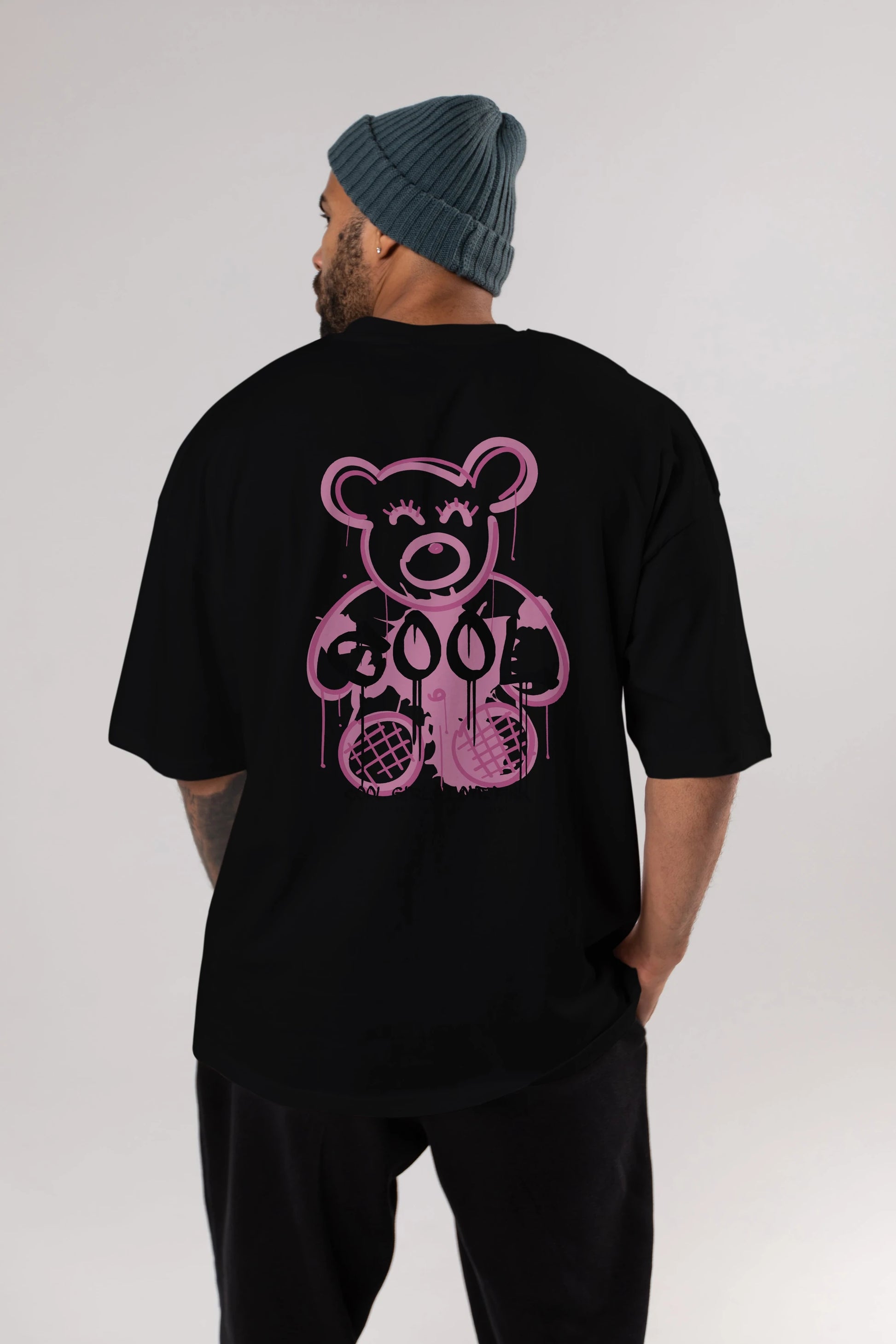 Cool Bear Arka Baskılı Oversize t-shirt Erkek Kadın Unisex