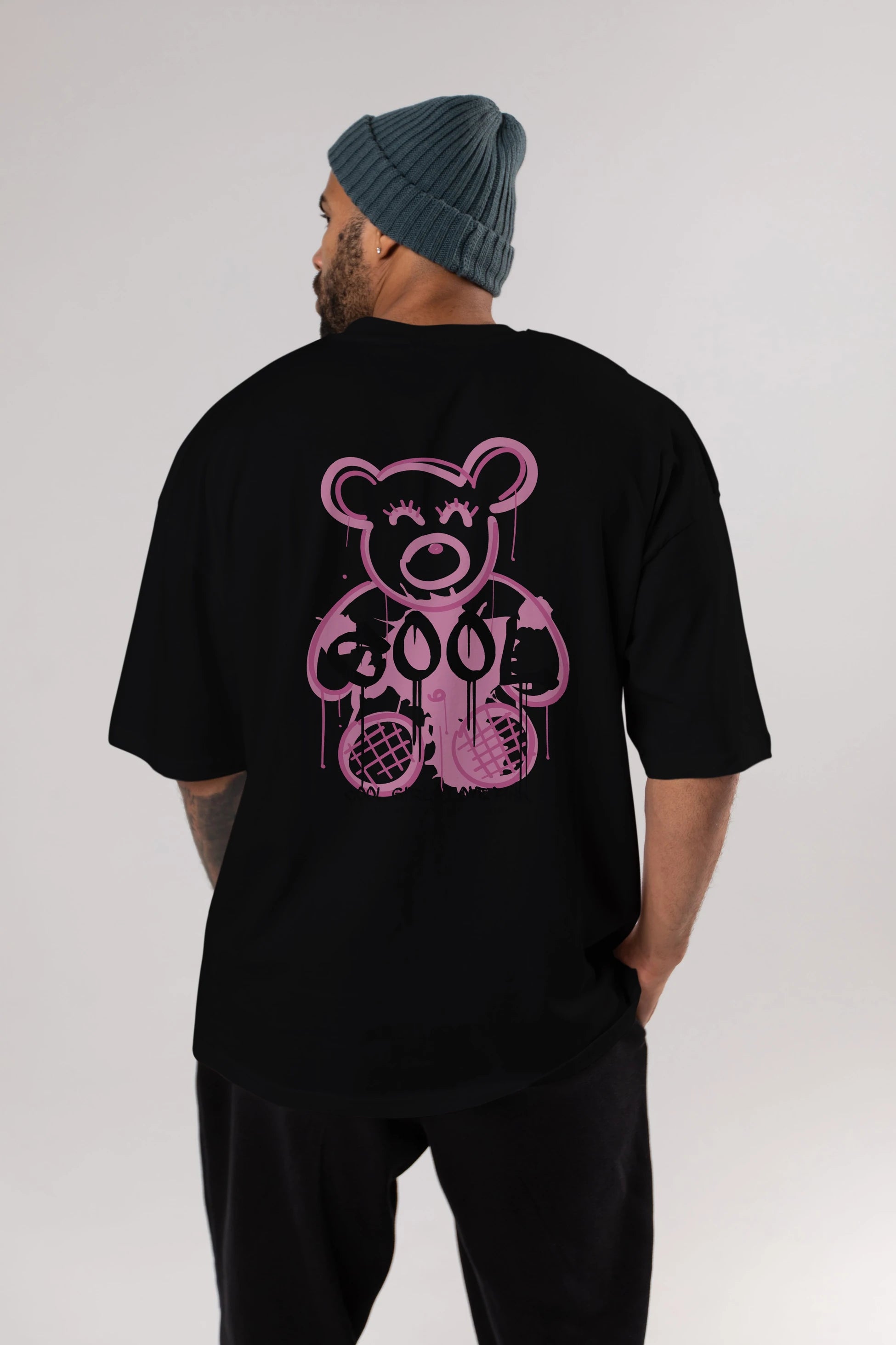 Cool Bear Arka Baskılı Oversize t-shirt Erkek Kadın Unisex
