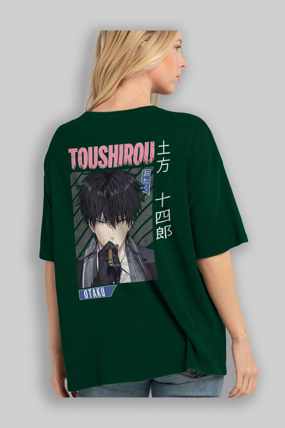 Toushirou Hijikata 2 Anime Arka Baskılı Oversize t-shirt Erkek Kadın Unisex