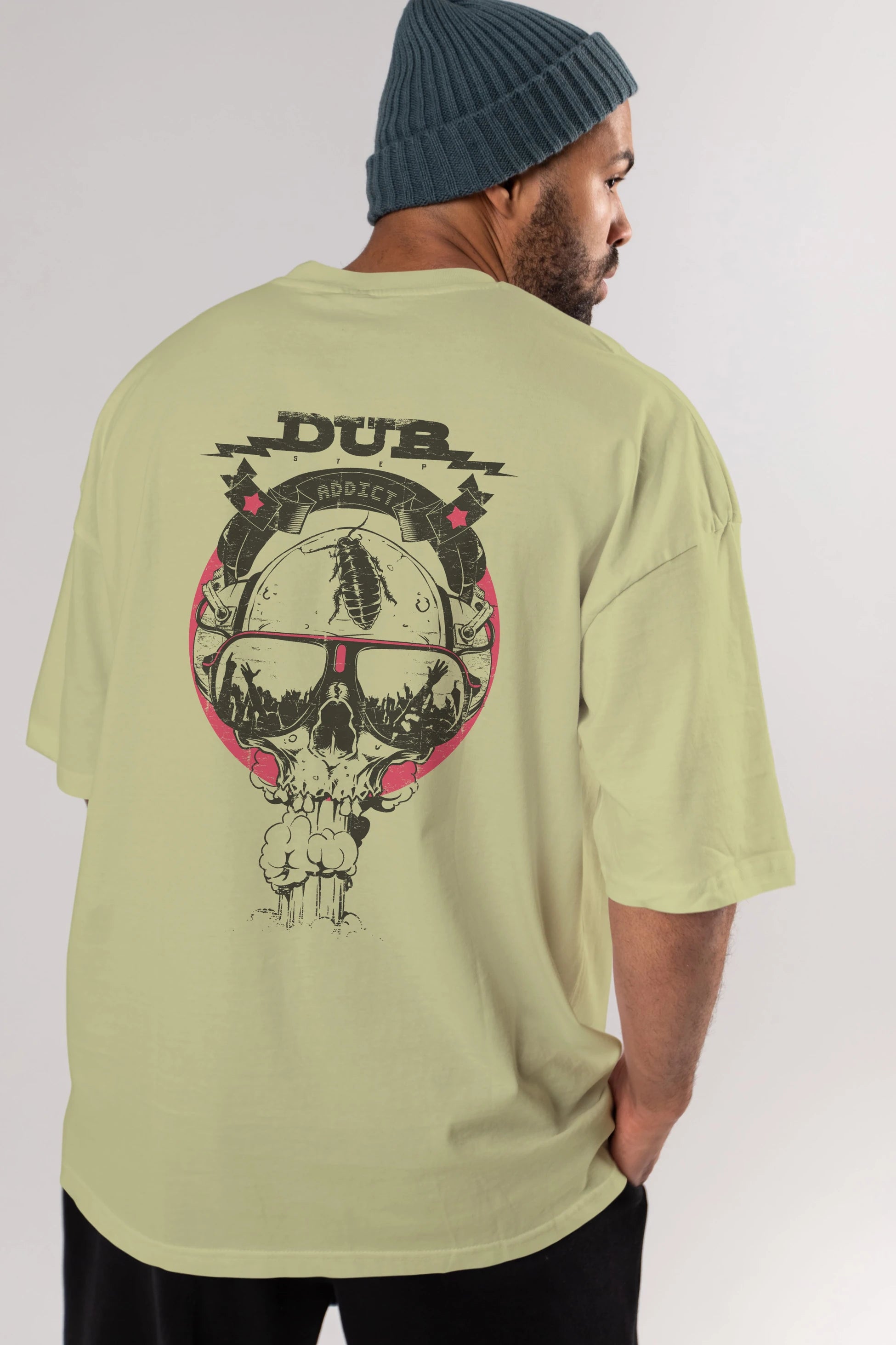 Dub Addict Arka Baskılı Oversize t-shirt Erkek Kadın Unisex