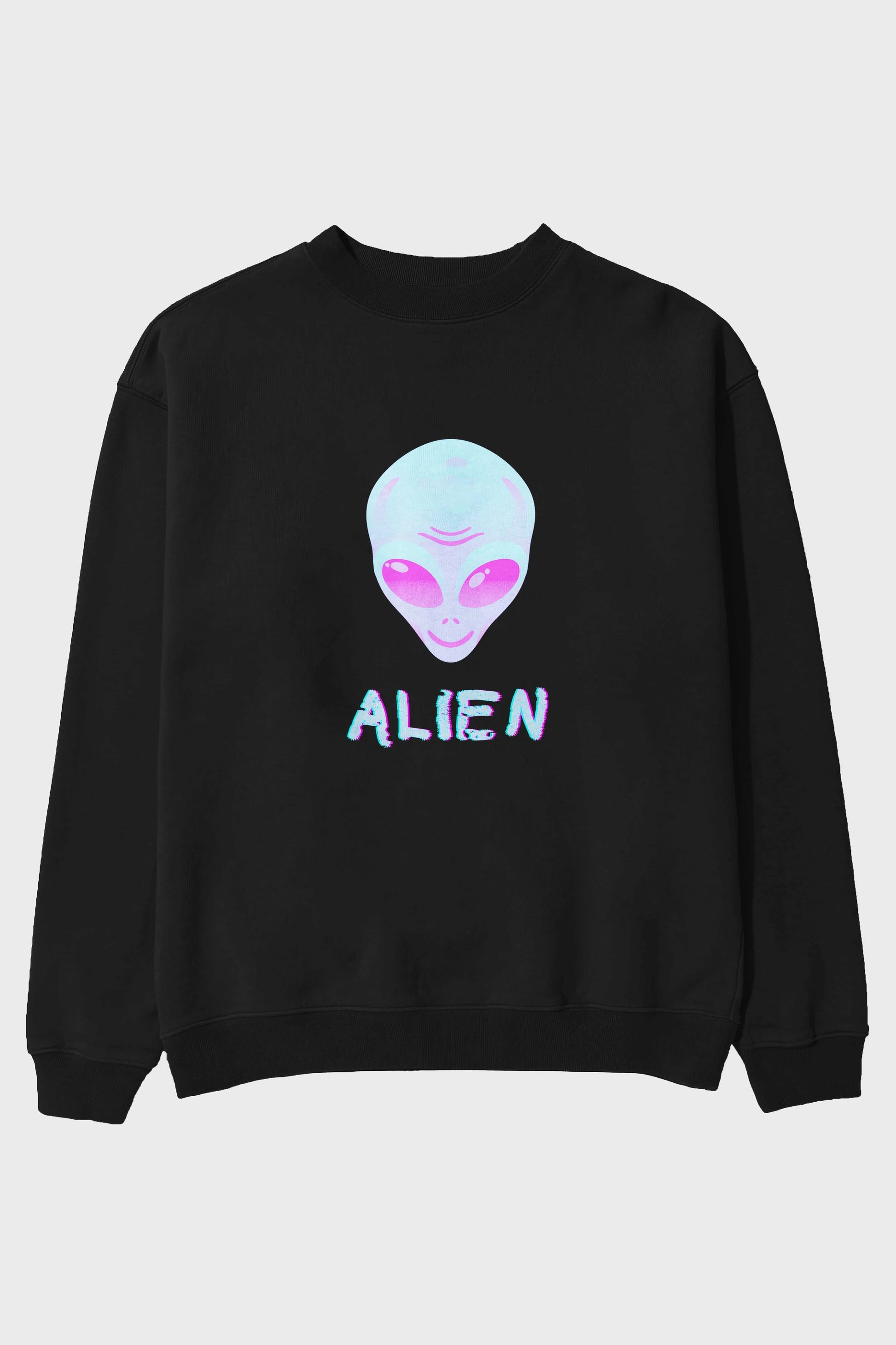 Alien Ön Baskılı Oversize Sweatshirt Erkek Kadın Unisex
