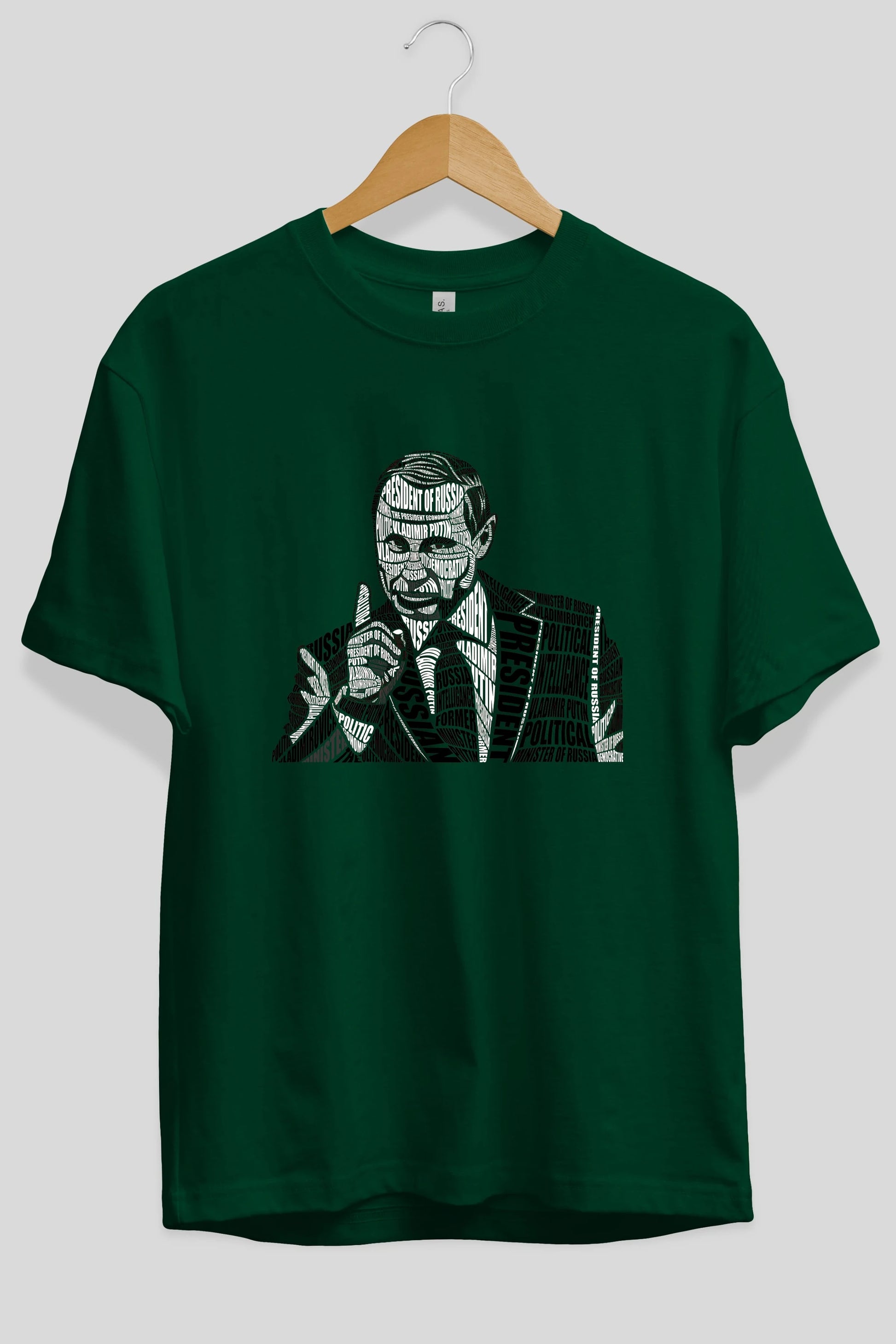 Putin Calligram Ön Baskılı Oversize t-shirt %100 pamuk Erkek Kadın Unisex