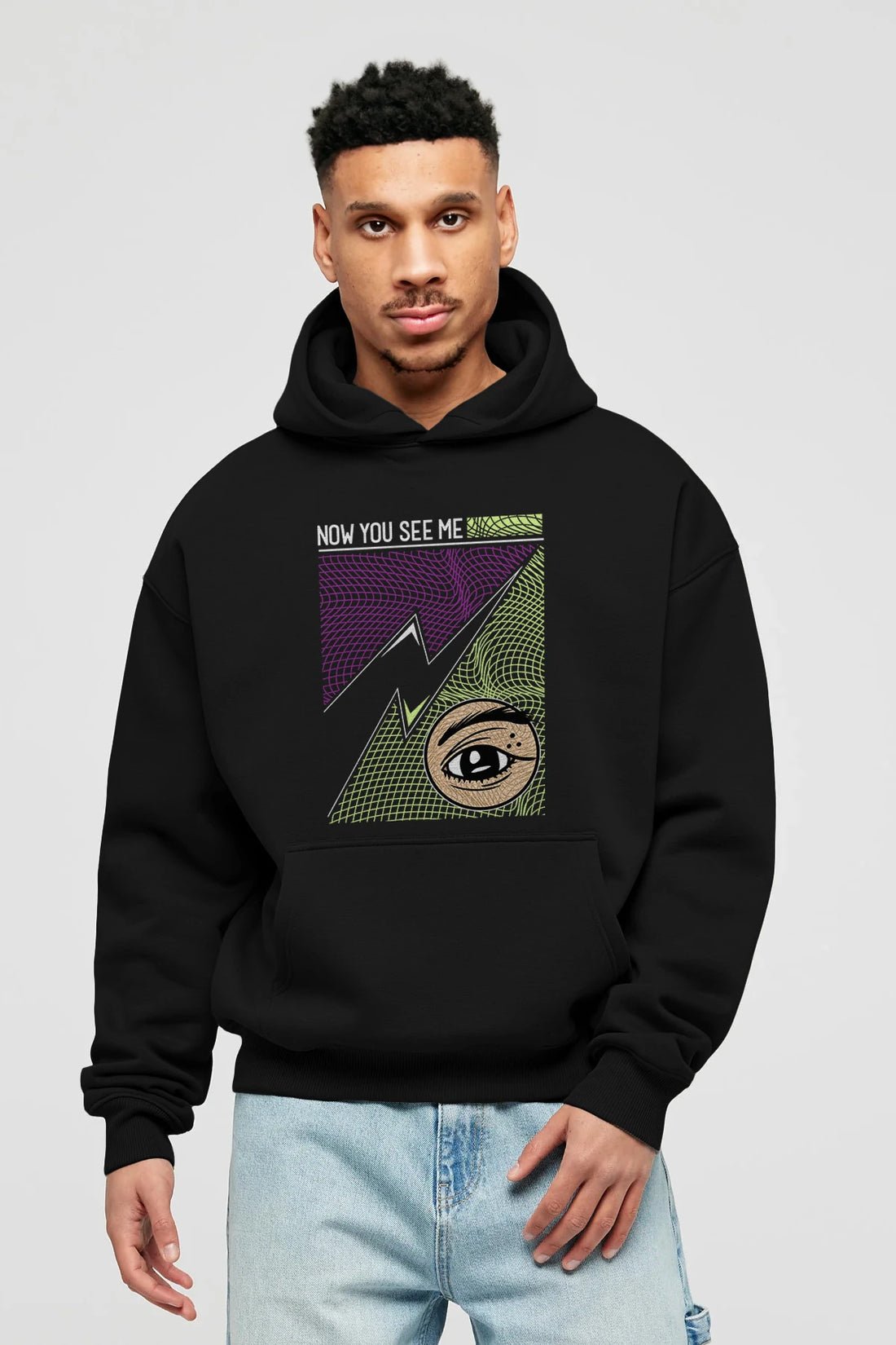 Now You See Me Ön Baskılı Hoodie Oversize Kapüşonlu Sweatshirt Erkek Kadın Unisex