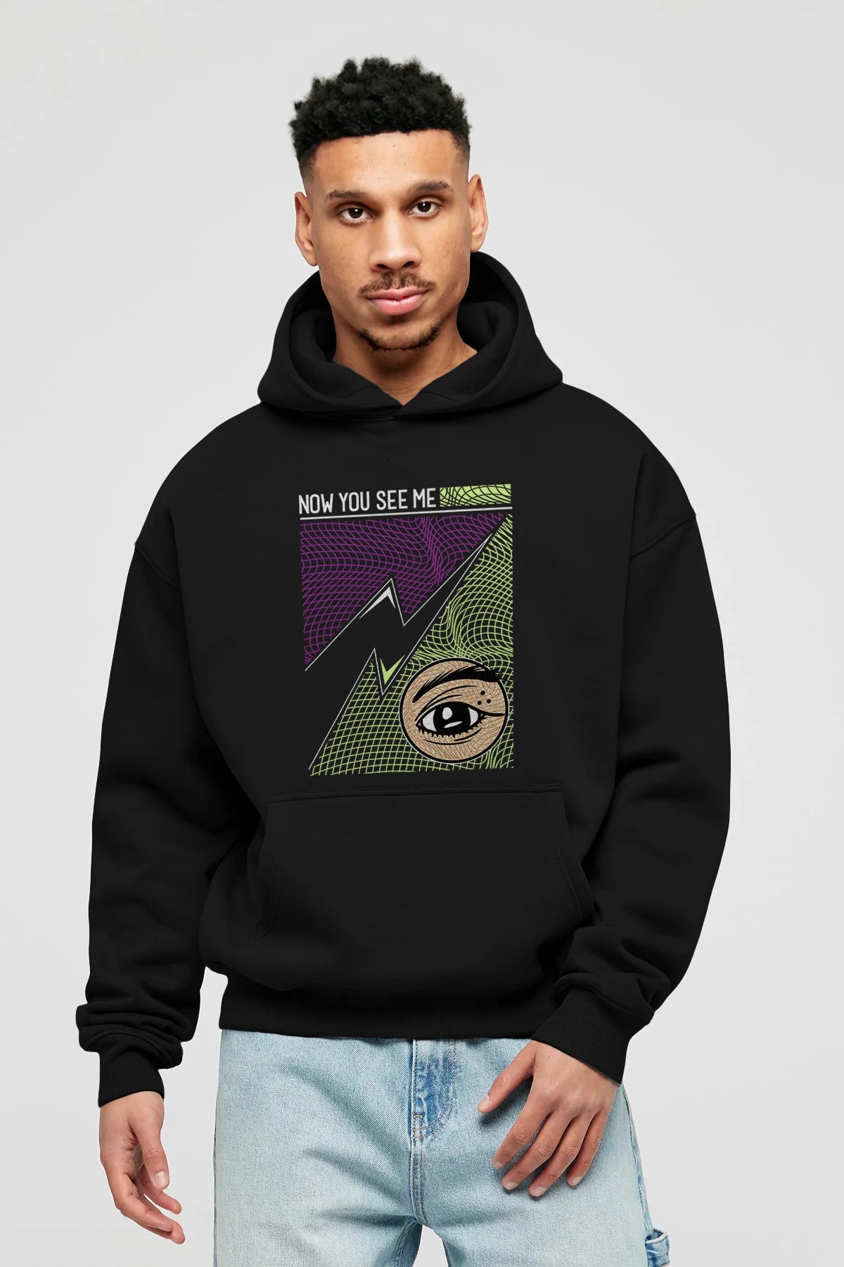 Now You See Me Ön Baskılı Hoodie Oversize Kapüşonlu Sweatshirt Erkek Kadın Unisex