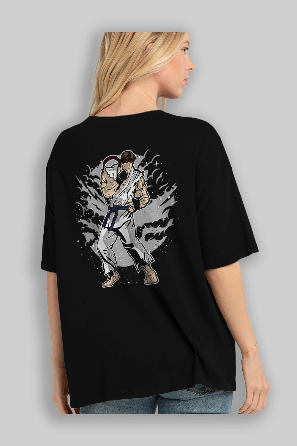 RYU Arka Baskılı Oversize t-shirt Erkek Kadın Unisex %100 Pamuk