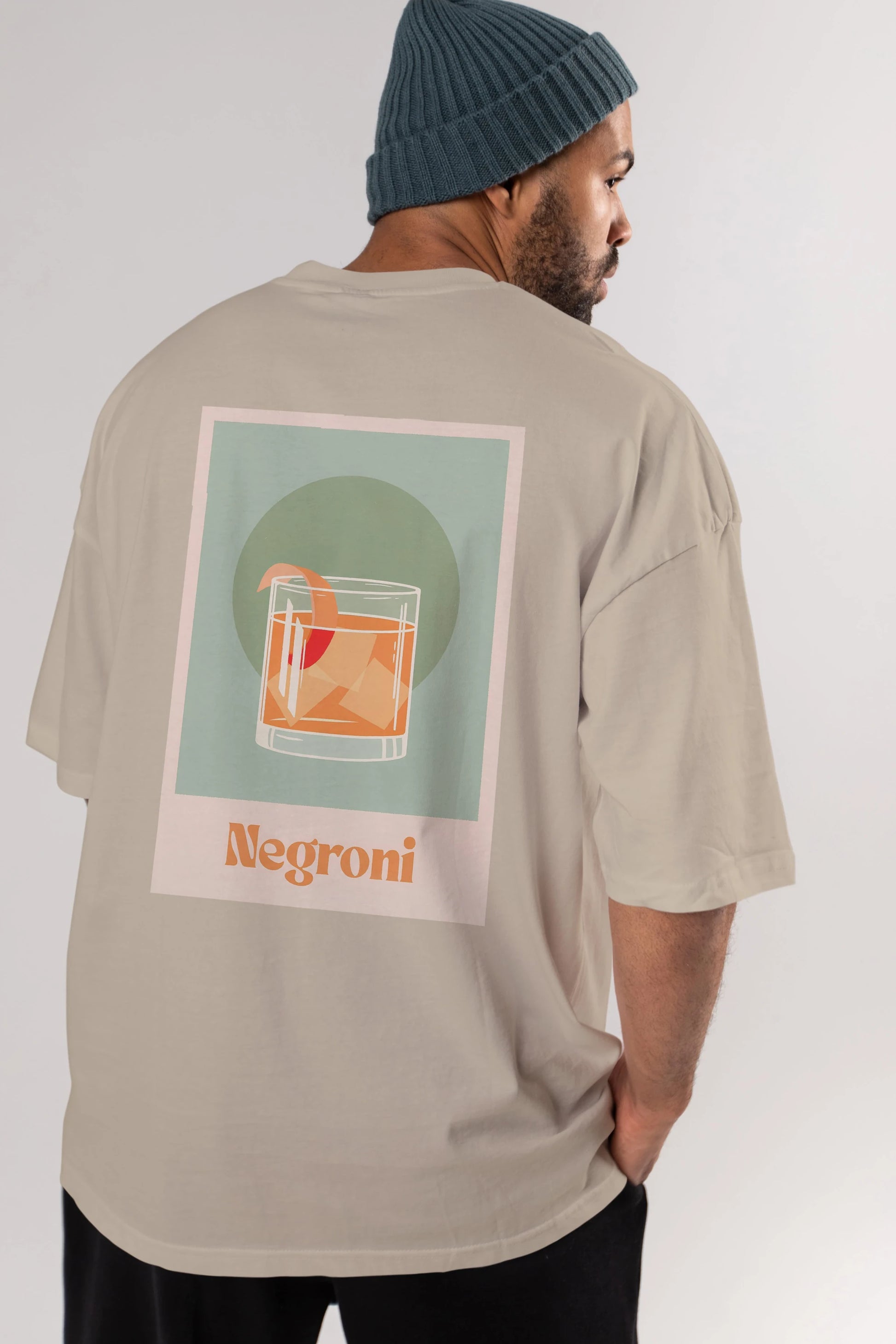 Negroni 5 Arka Baskılı Oversize t-shirt Erkek Kadın Unisex %100 Pamuk Bisiklet Yaka tişort
