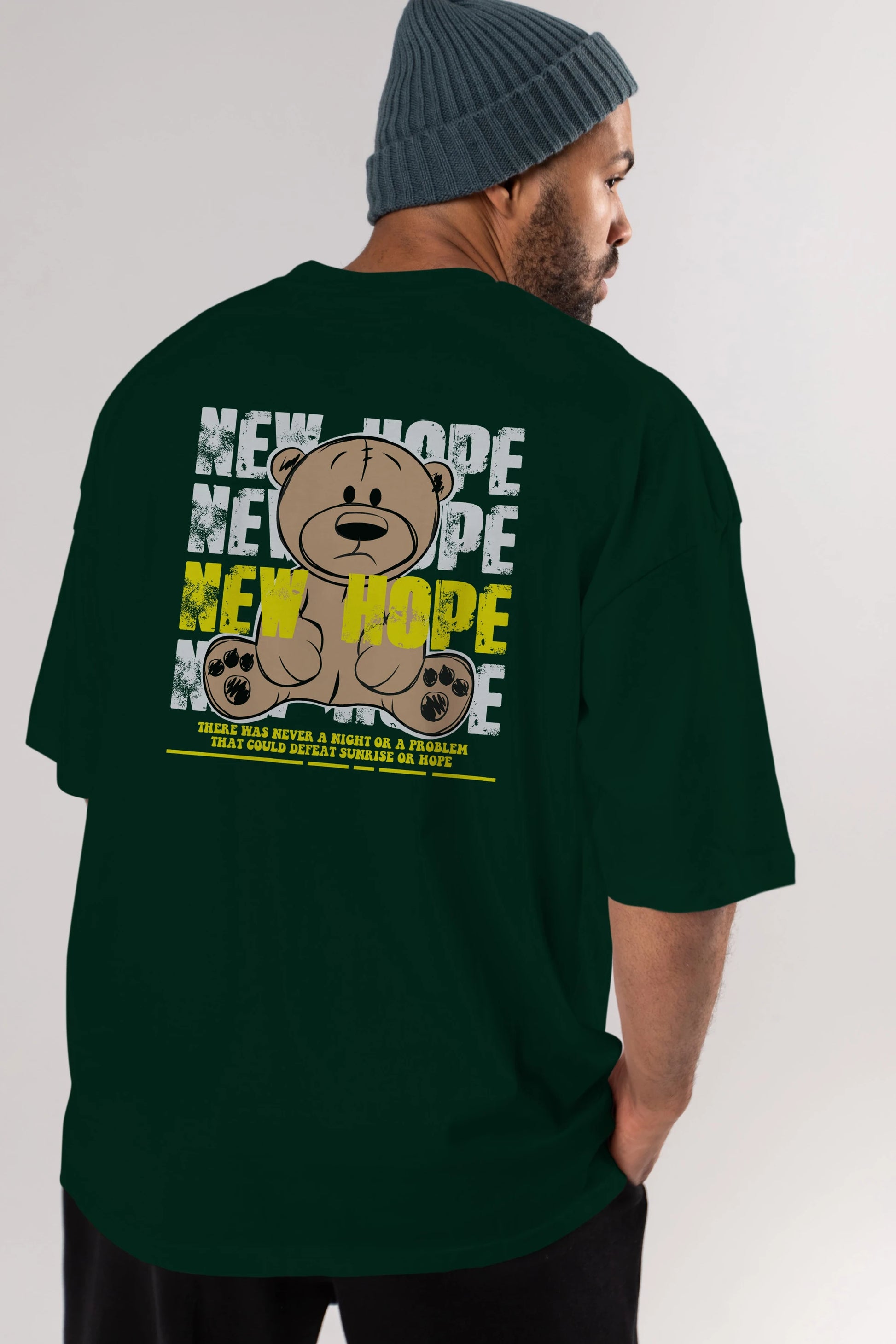 Teddy Bear New Hope Arka Baskılı Oversize t-shirt Erkek Kadın Unisex
