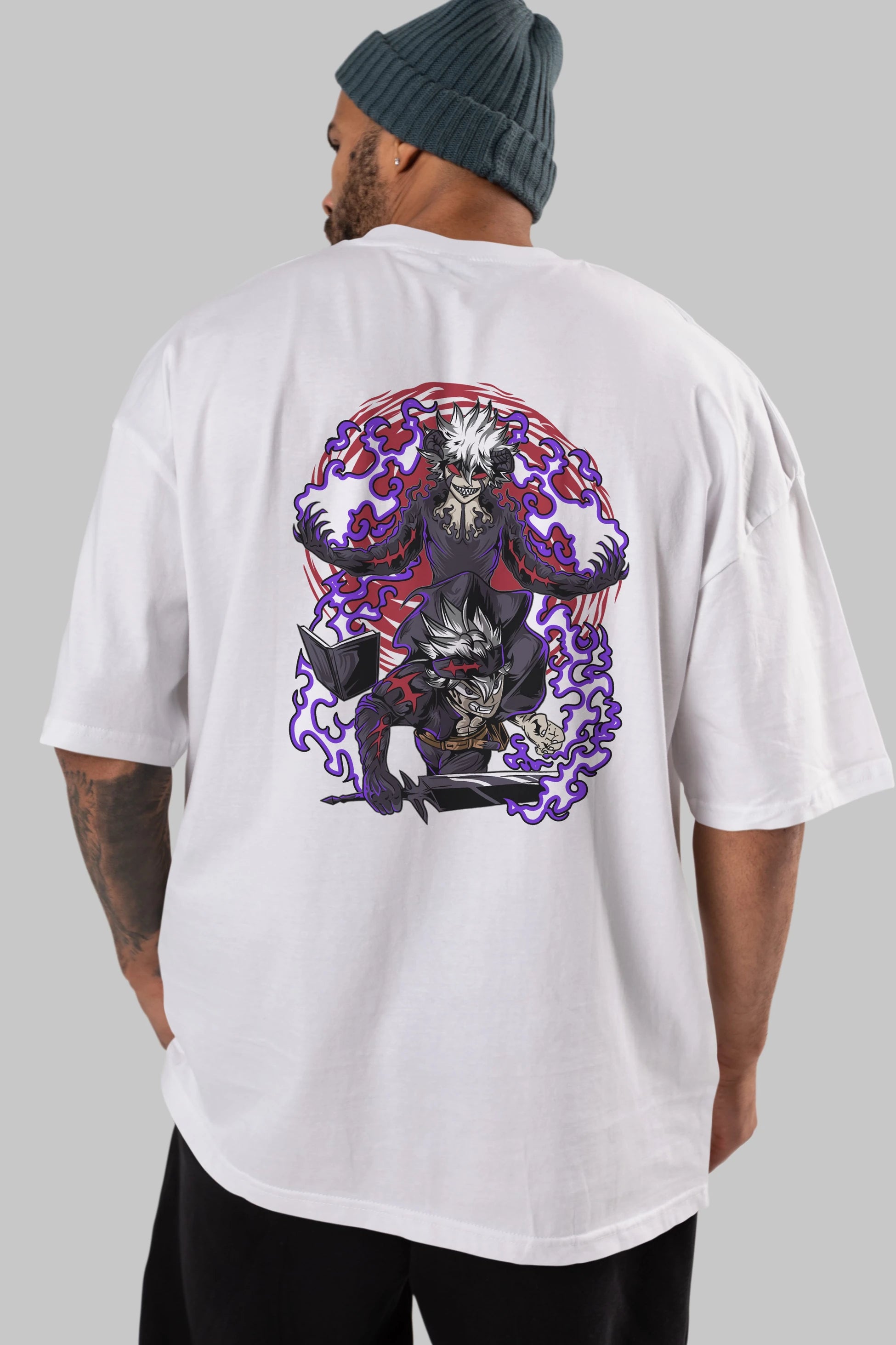 BLACK CLOVER DEVIL UNION Anime Arka Baskılı Oversize t-shirt Erkek Kadın Unisex
