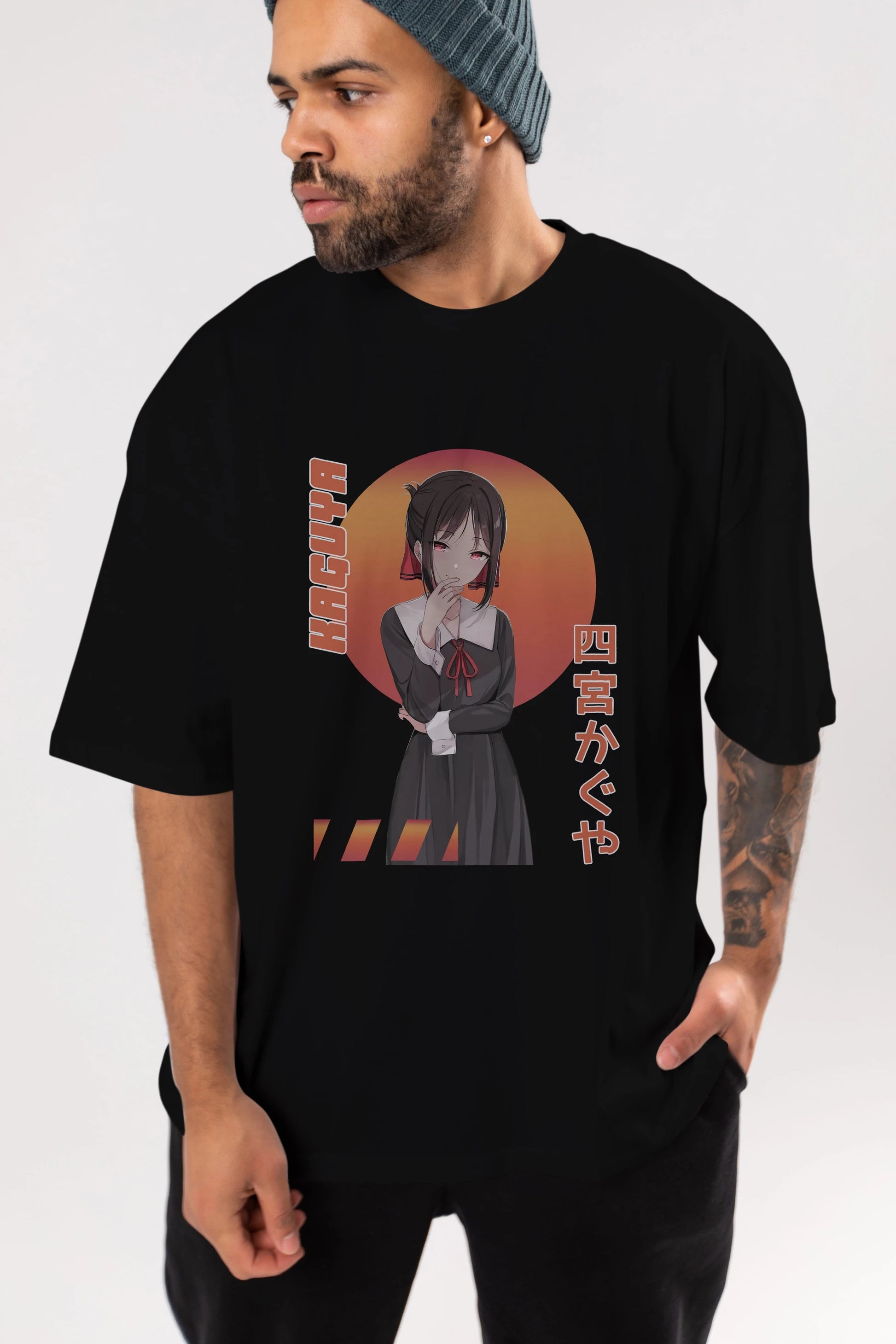 Kaguya Shinomiya 5 Anime Ön Baskılı Oversize t-shirt %100 pamuk Erkek Kadın Unisex
