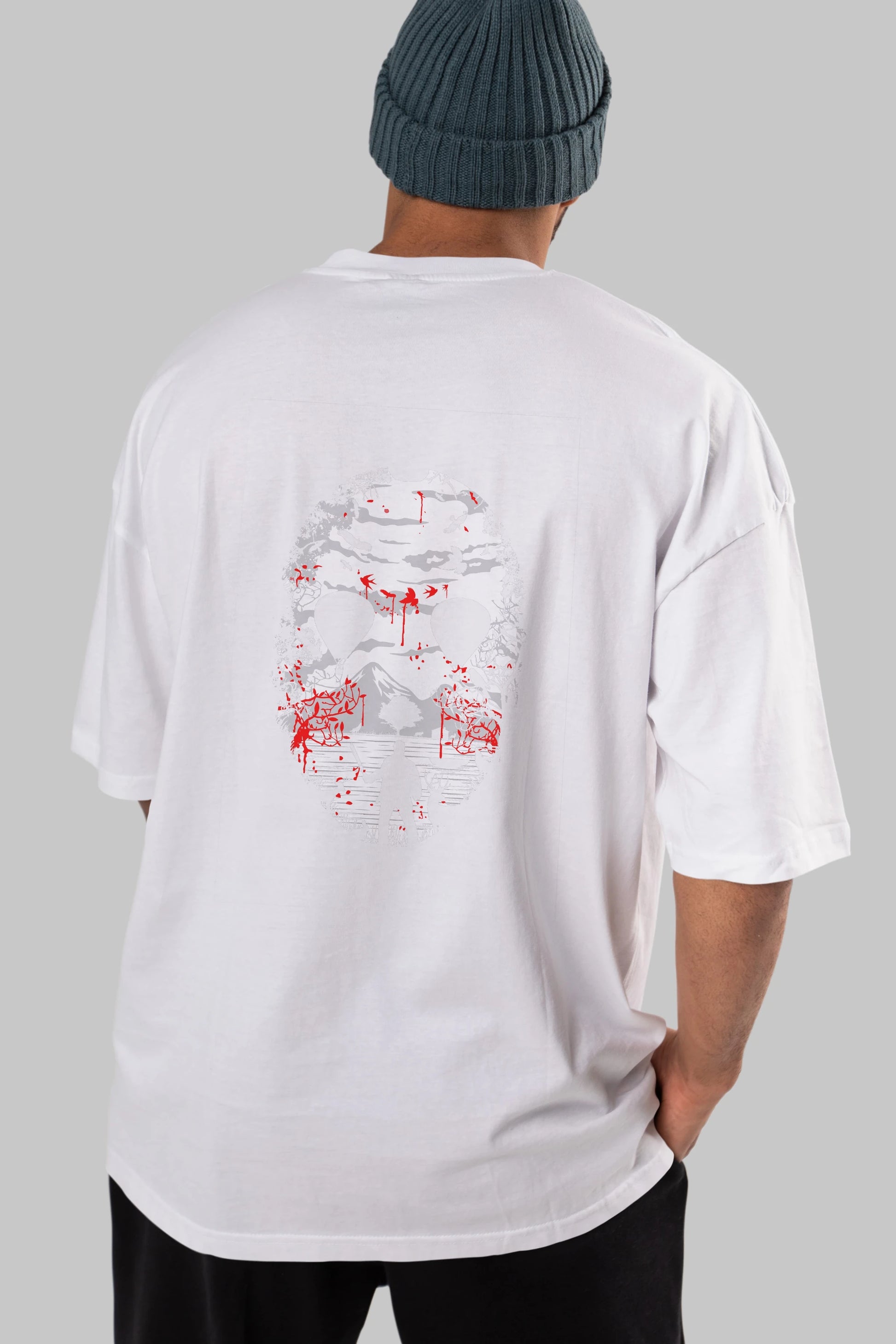 Crystal Lake Arka Baskılı Oversize t-shirt %100 pamuk Erkek Kadın Unisex