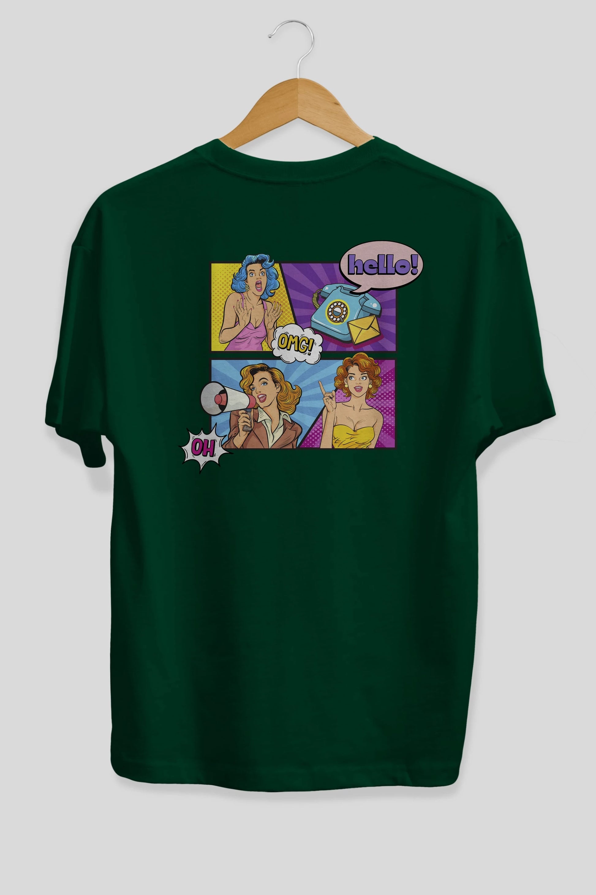 Hello OMG Arka Baskılı Oversize t-shirt Erkek Kadın Unisex