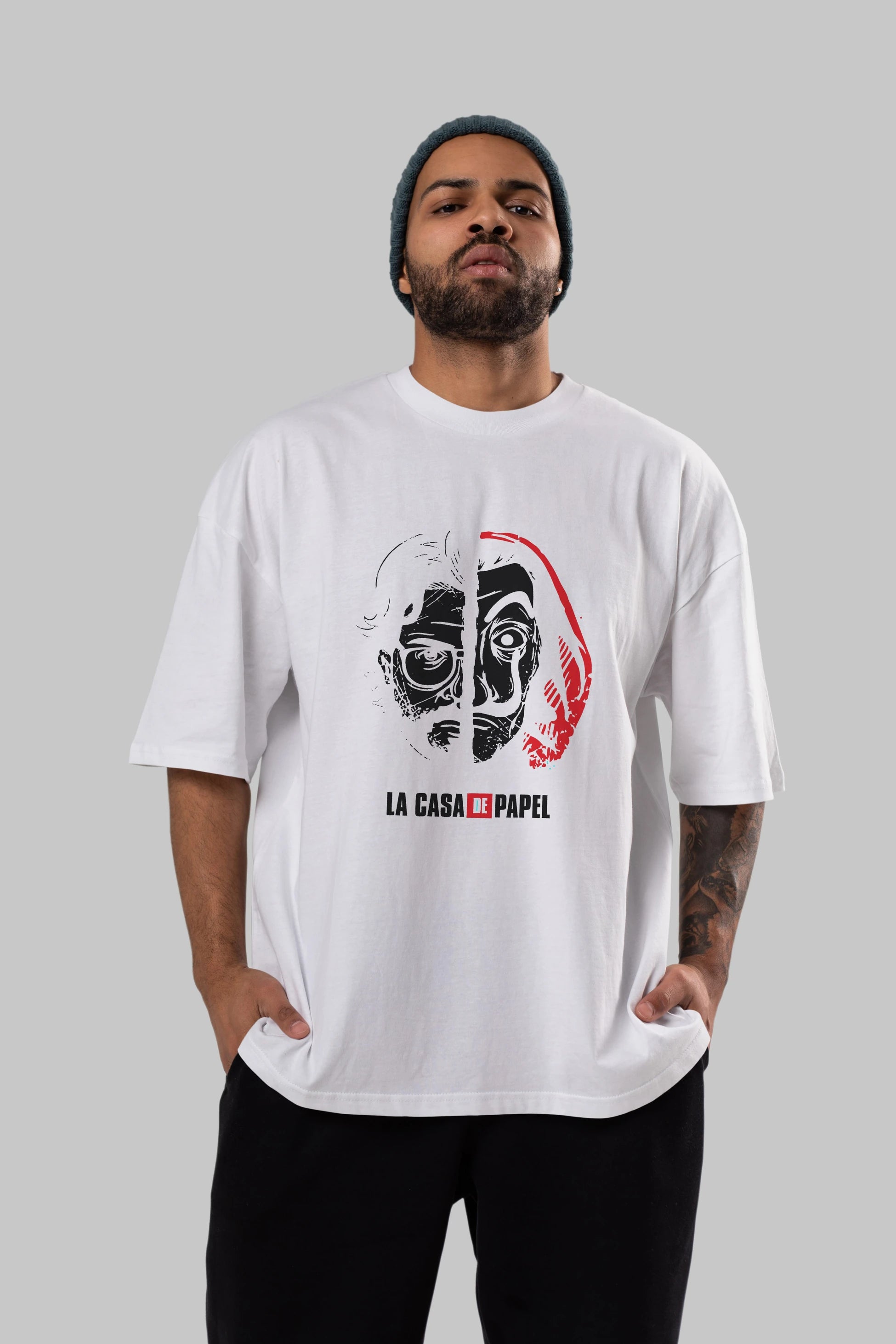 La Casa De Papel (9) Ön Baskılı Oversize t-shirt Erkek Kadın Unisex %100 Pamuk Bisiklet Yaka tişort