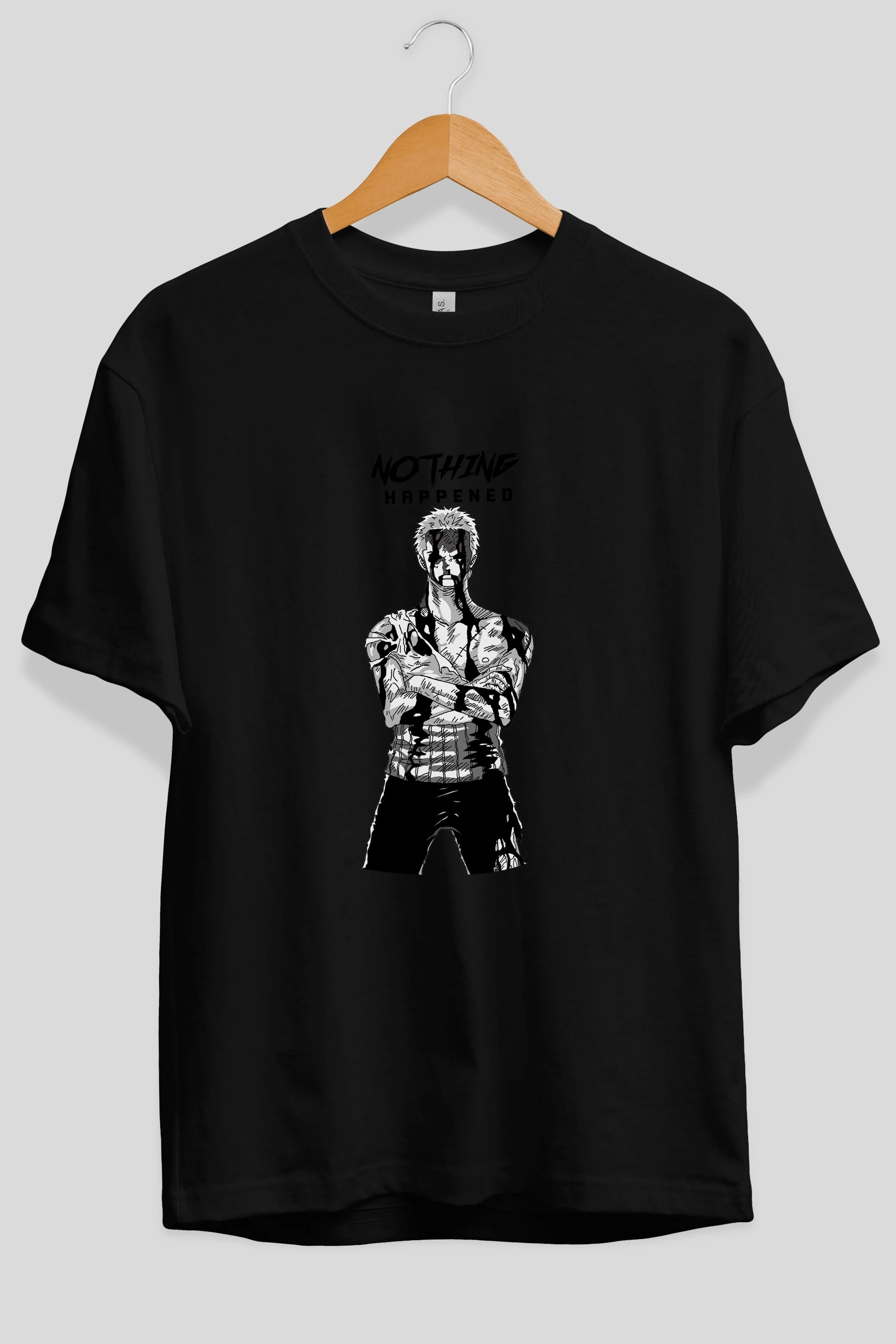 Roronoa Zoro 3 Anime Ön Baskılı Oversize t-shirt Erkek Kadın Unisex