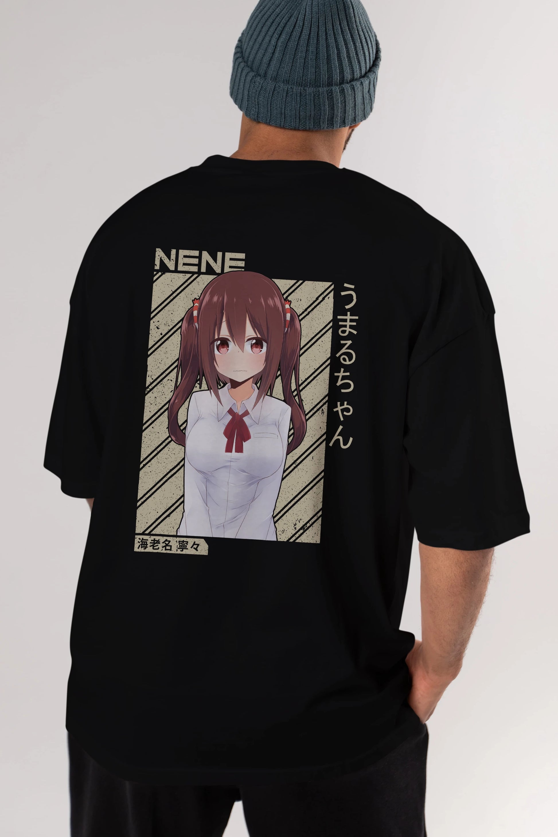 Nene Ebina 1 Anime Arka Baskılı Oversize t-shirt Erkek Kadın Unisex