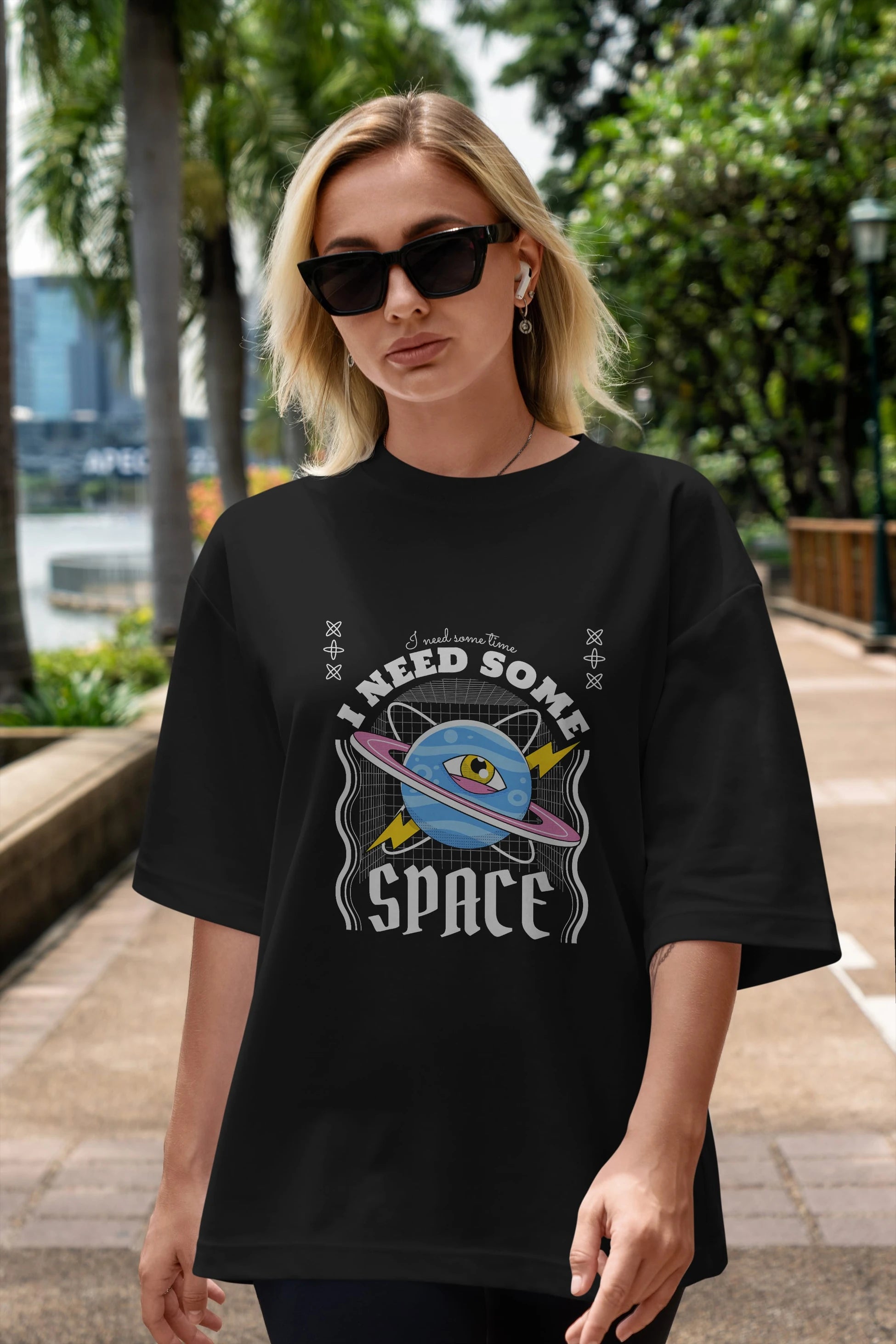 I Need Some Space Ön Baskılı Oversize t-shirt Erkek Kadın Unisex