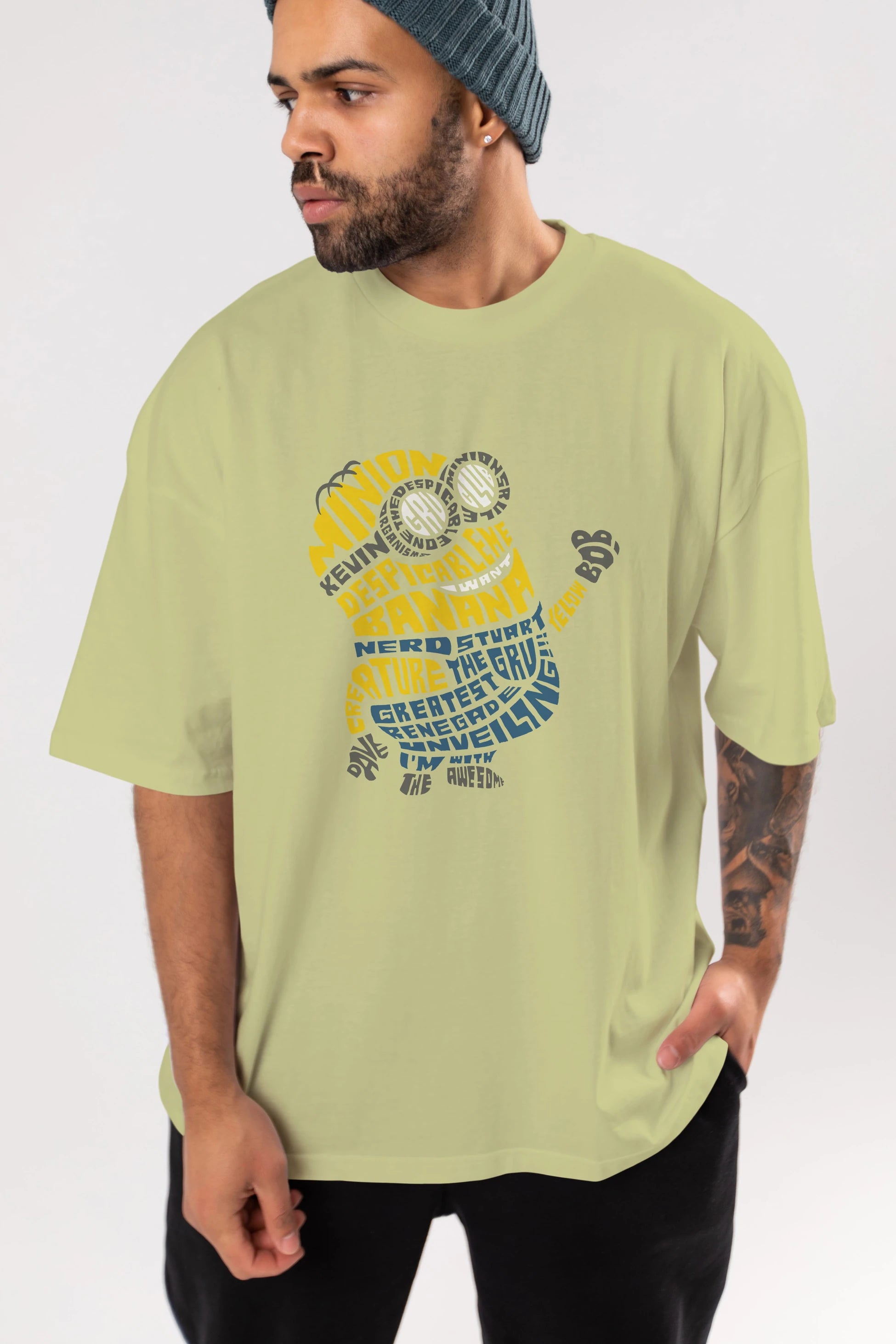 Minion Ön Baskılı Oversize t-shirt %100 pamuk Erkek Kadın Unisex
