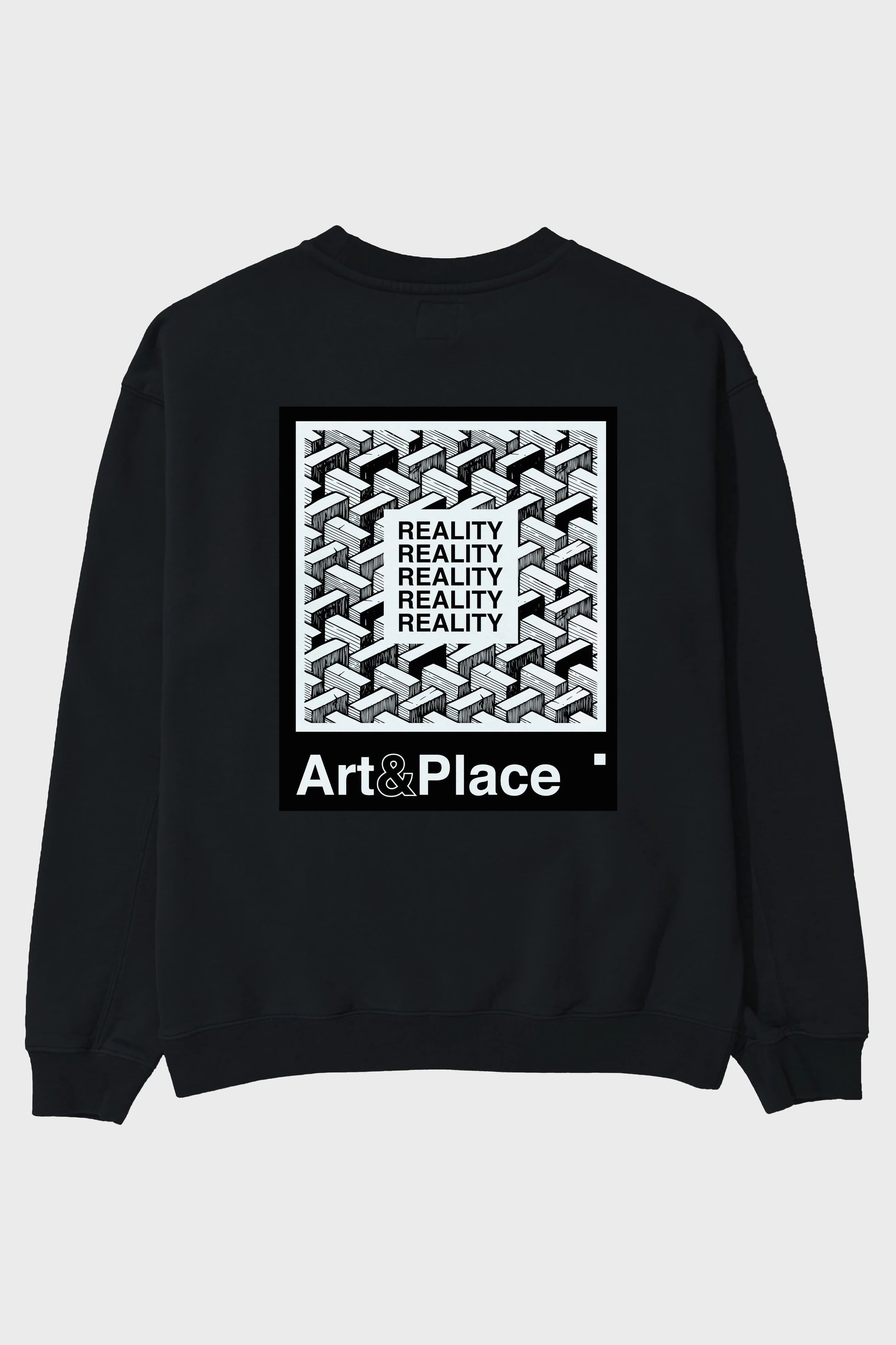 Reality Arka Baskılı Oversize Sweatshirt Erkek Kadın Unisex