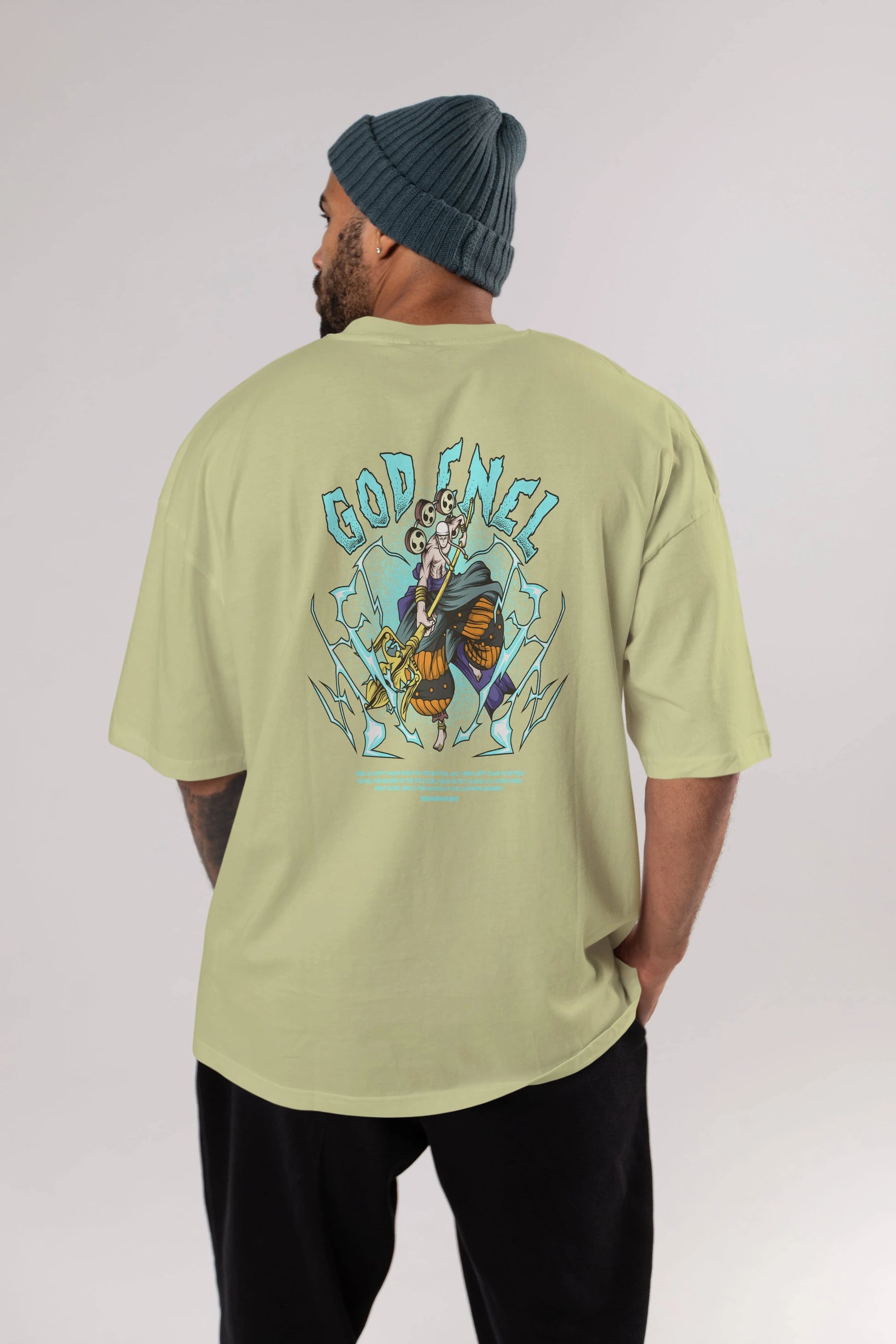 Eneru Anime Arka Baskılı Oversize t-shirt Erkek Kadın Unisex