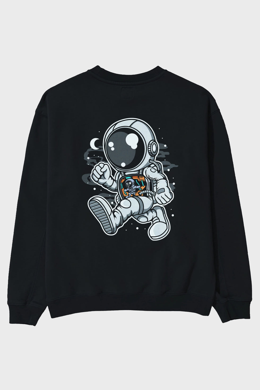 Astronaut Robotic Machine Arka Baskılı Oversize Sweatshirt Erkek Kadın Unisex