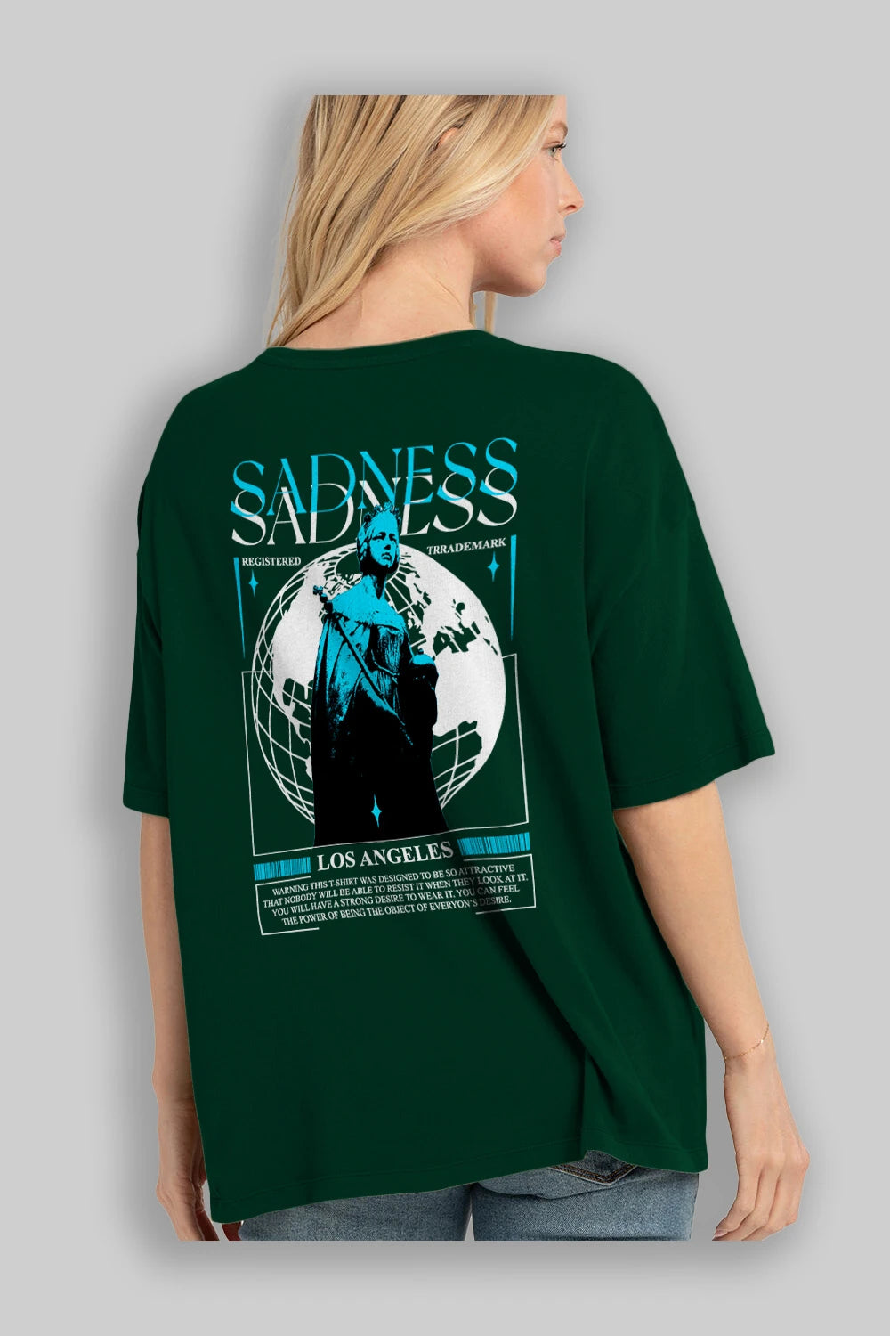 Sadness Los Angeles Arka Baskılı Oversize t-shirt Erkek Kadın Unisex