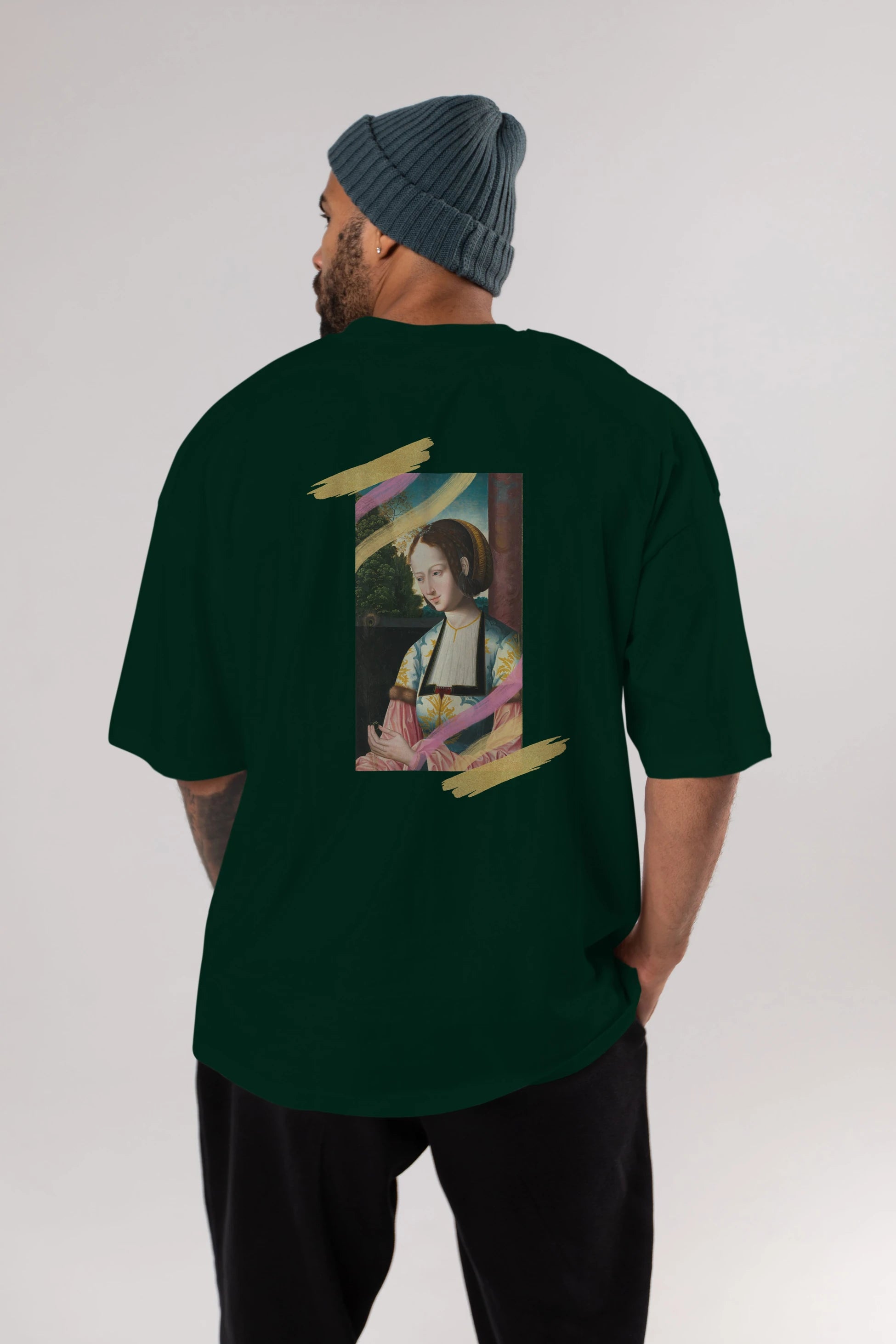 Woman Portrait Arka Baskılı Oversize t-shirt Erkek Kadın Unisex