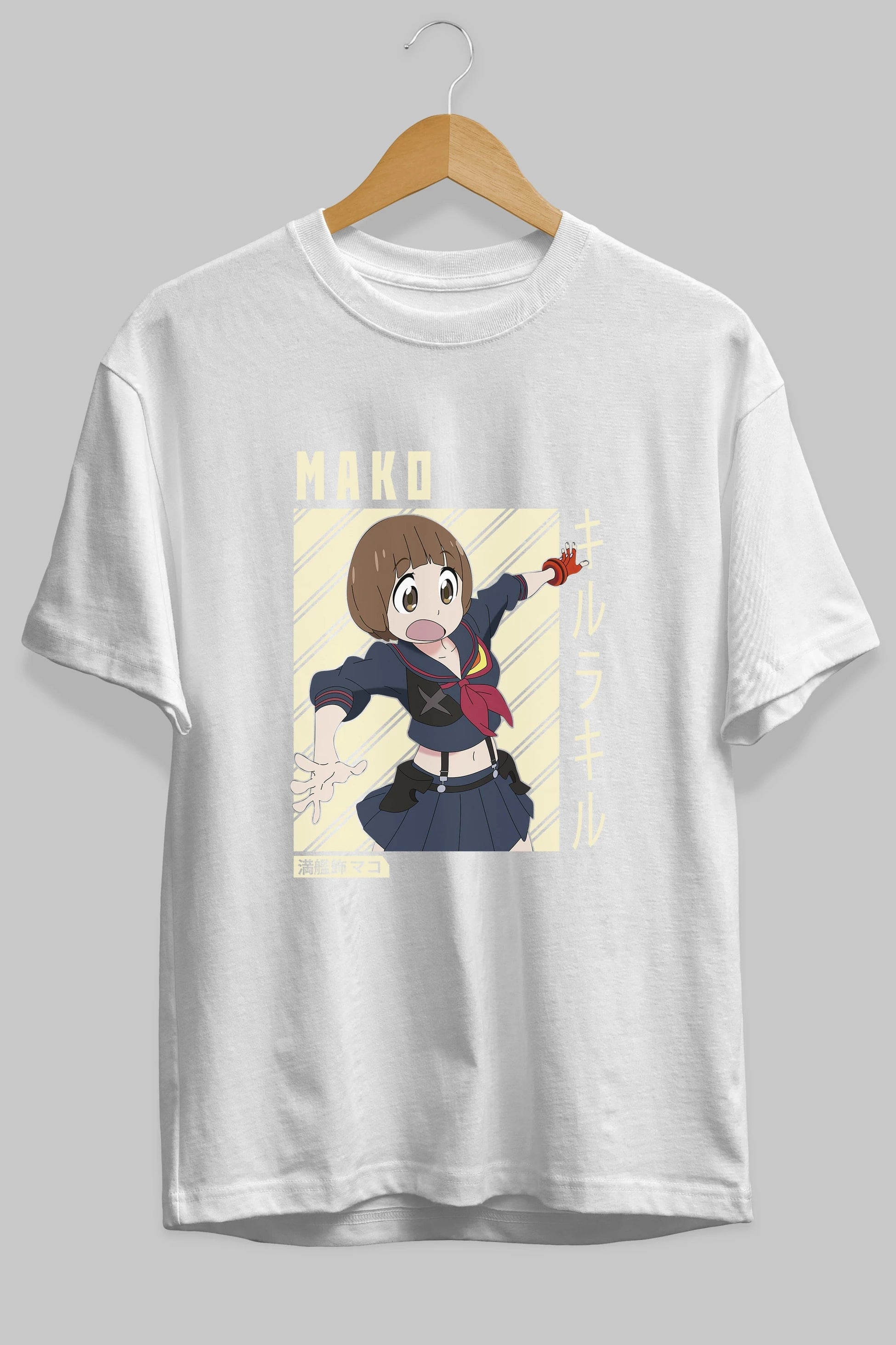 Mako Mankanshoku 1 Anime Ön Baskılı Oversize t-shirt %100 pamuk Erkek Kadın Unisex