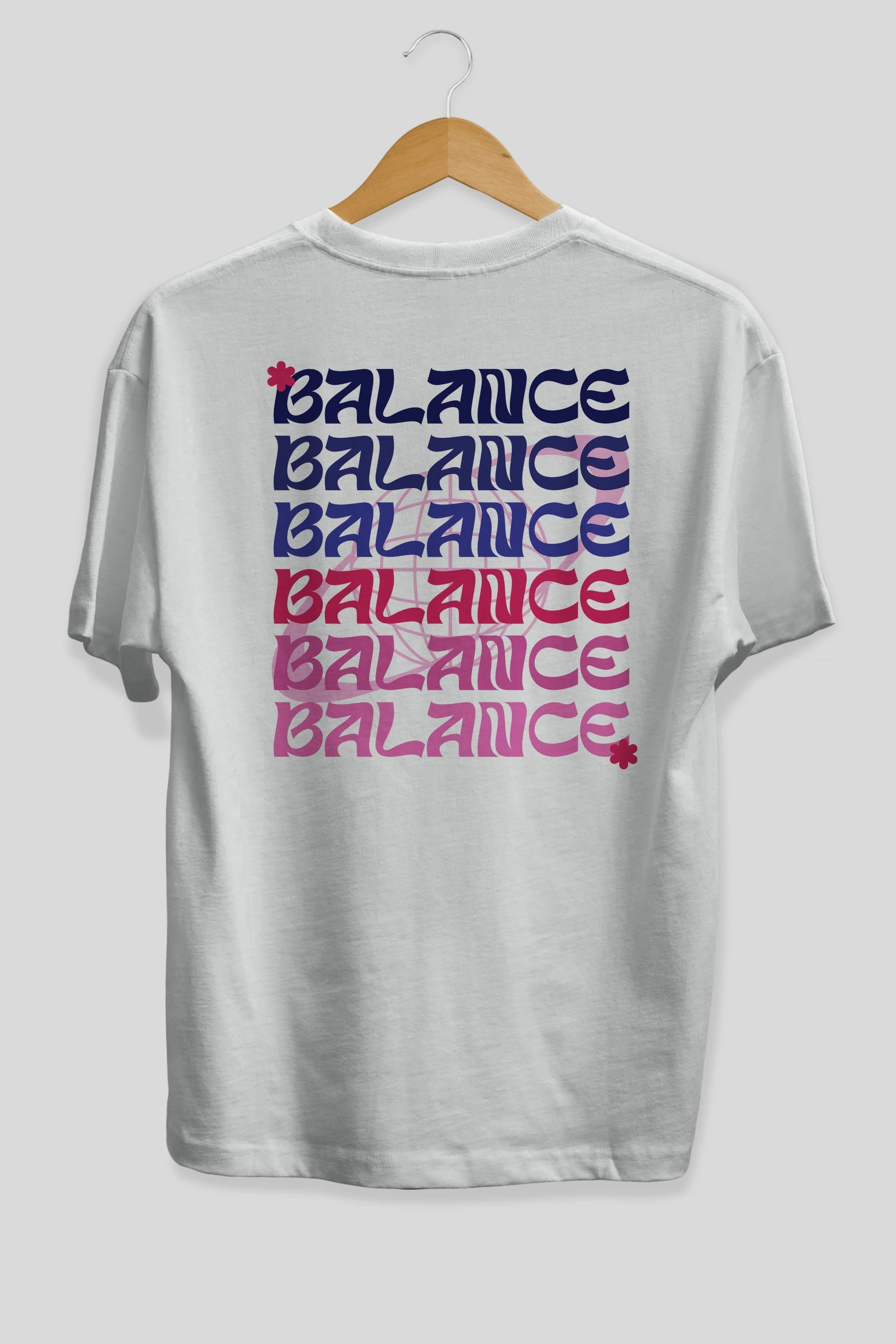 Balance Yazılı Arka Baskılı Oversize t-shirt Erkek Kadın Unisex