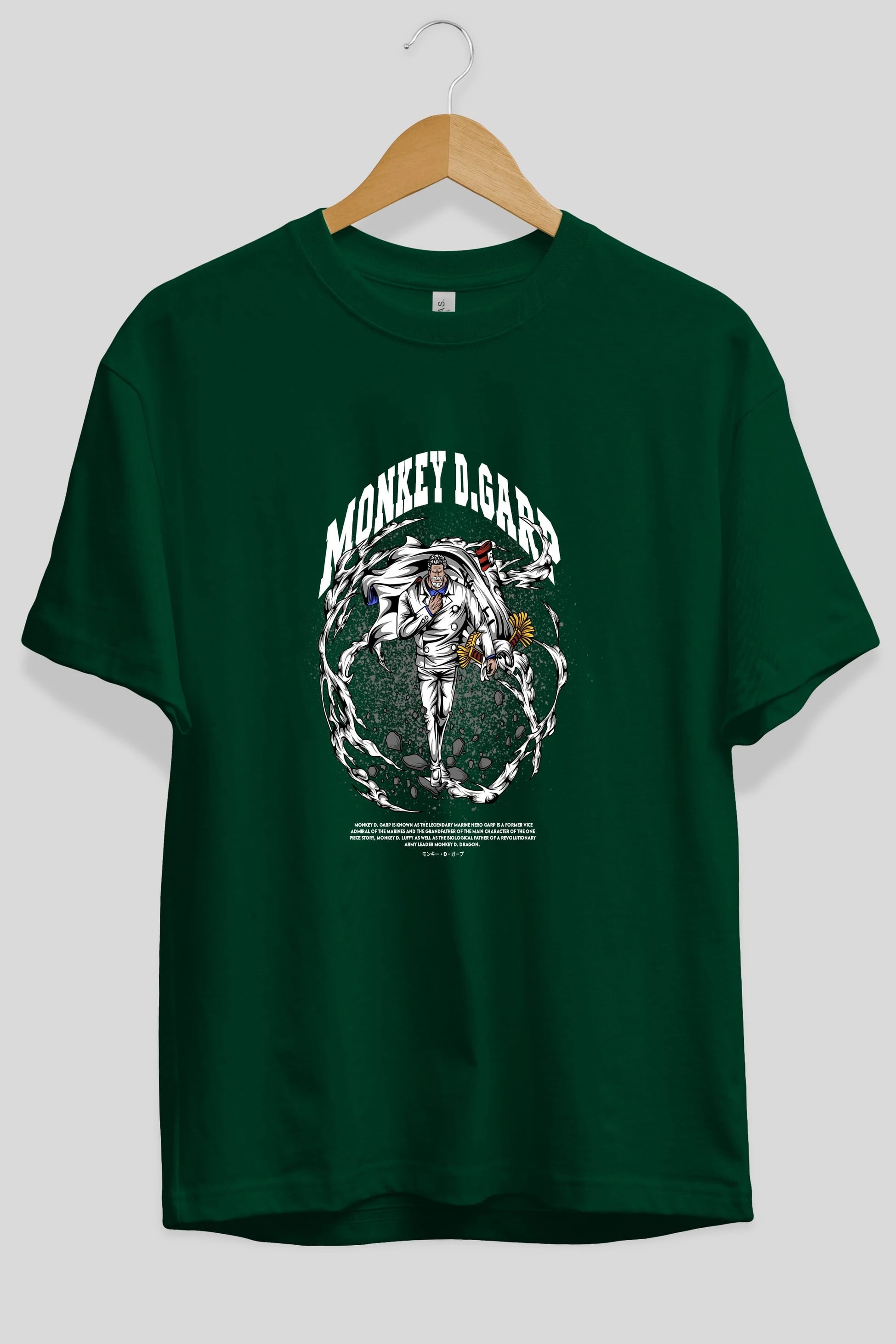 Monkey D. Garp Anime Ön Baskılı Oversize t-shirt %100 pamuk Erkek Kadın Unisex