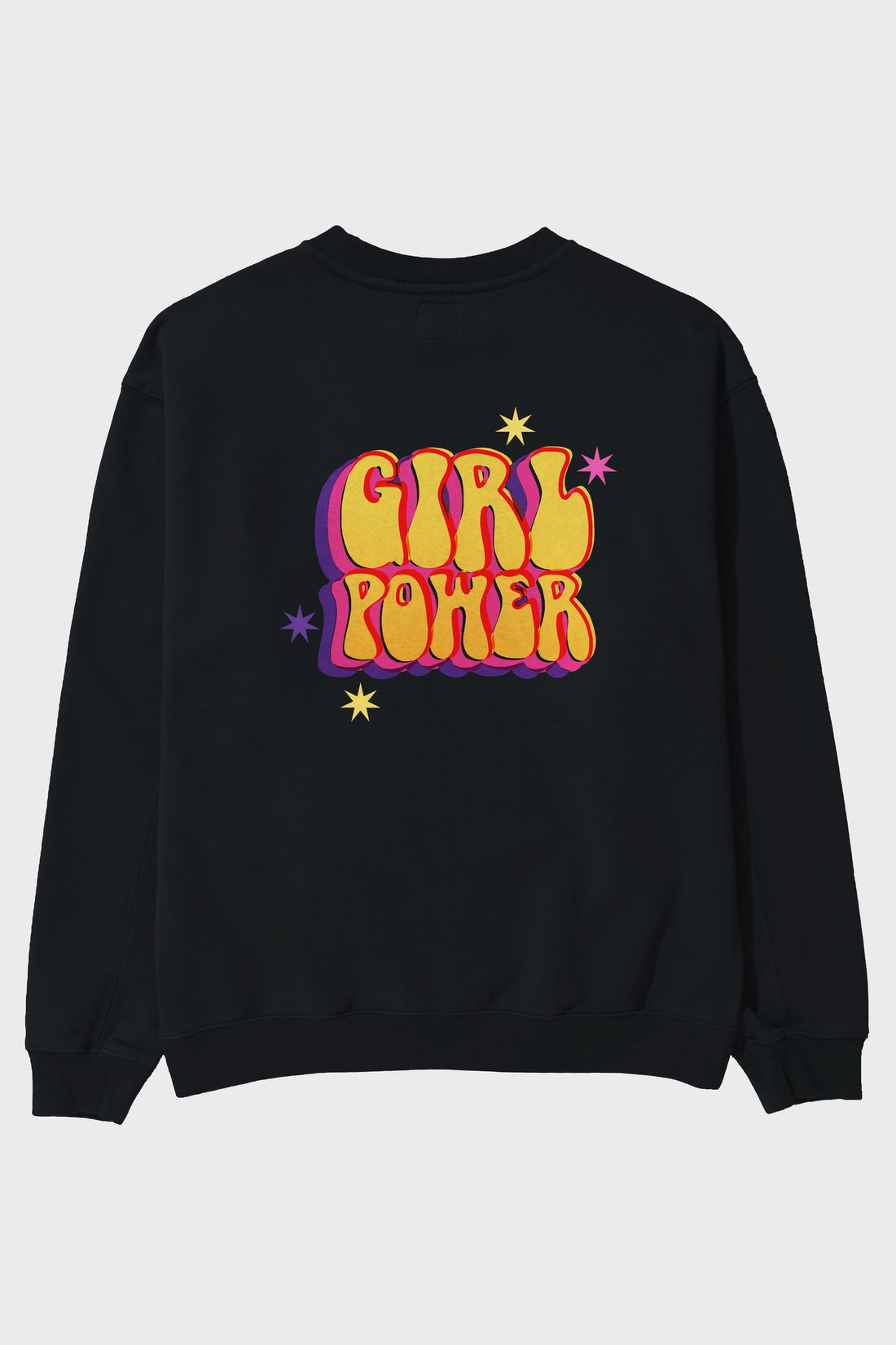 Girl Power Yazılı Arka Baskılı Oversize Sweatshirt Erkek Kadın Unisex