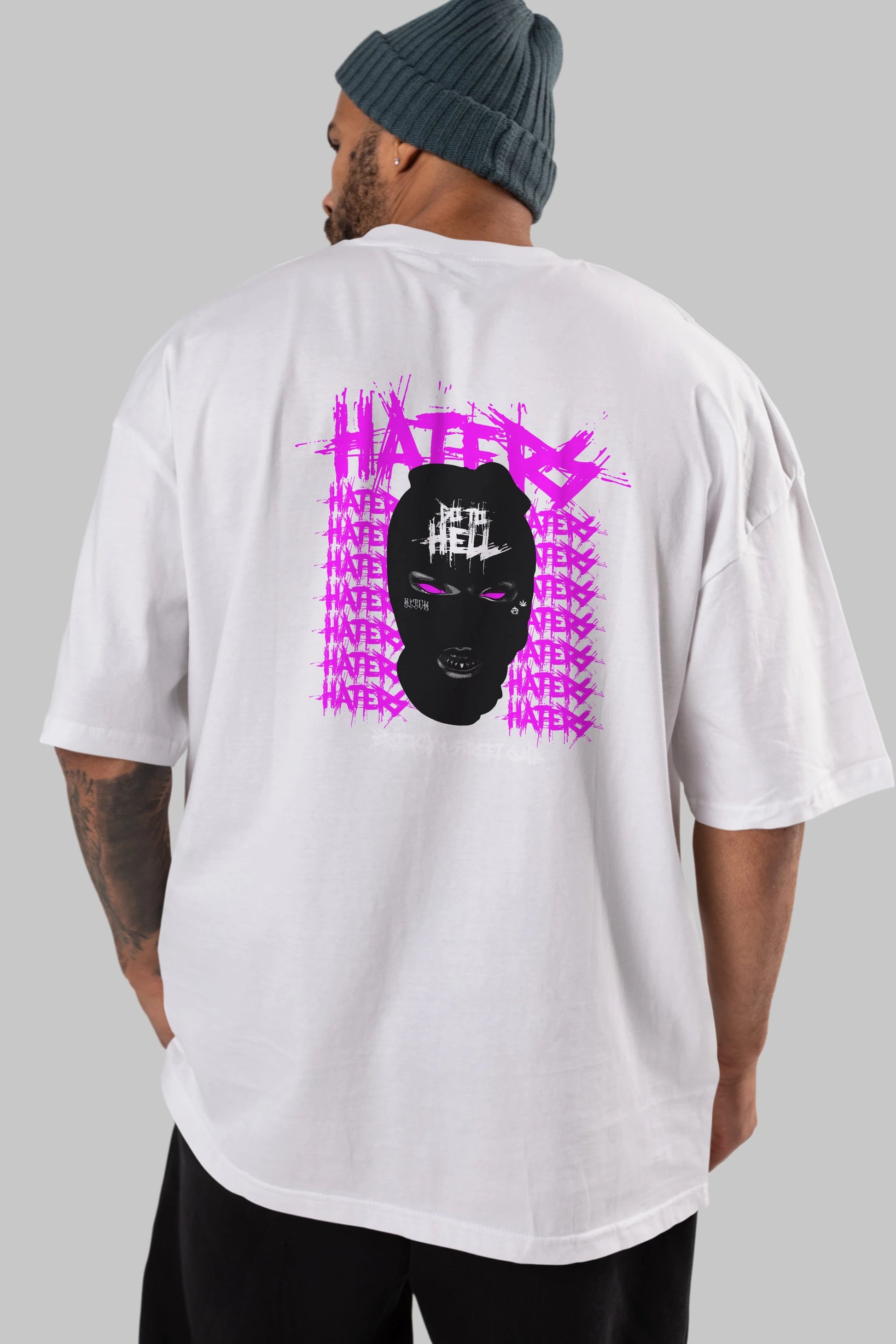 Haters Brooklyn Street Club Arka Baskılı Oversize t-shirt Erkek Kadın Unisex