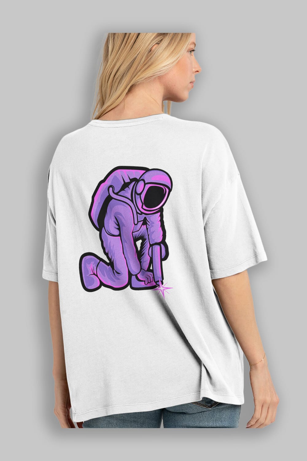 Welding in Space Arka Baskılı Oversize t-shirt Erkek Kadın Unisex