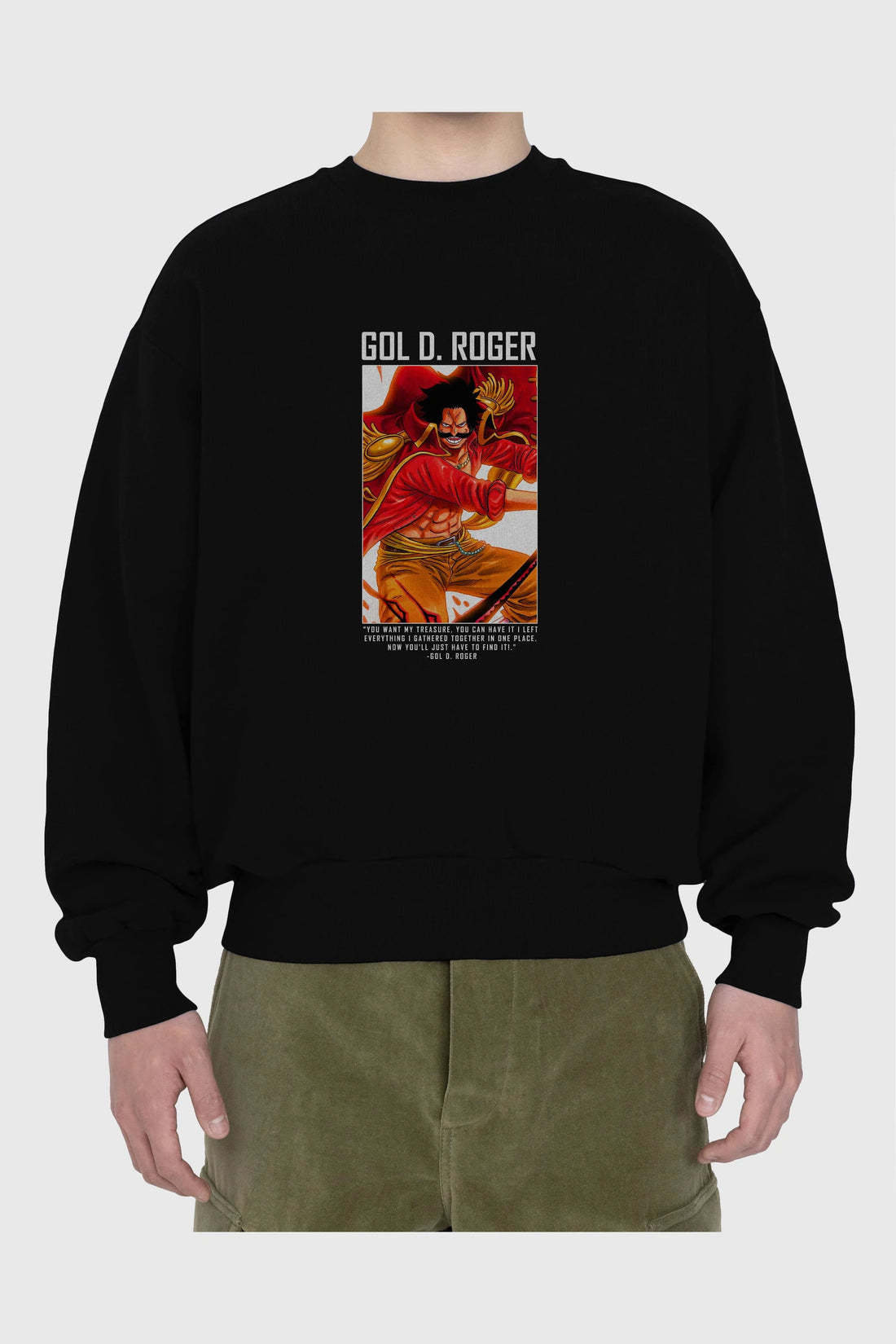 Gol D. Roger Ön Baskılı Anime Oversize Sweatshirt Erkek Kadın Unisex