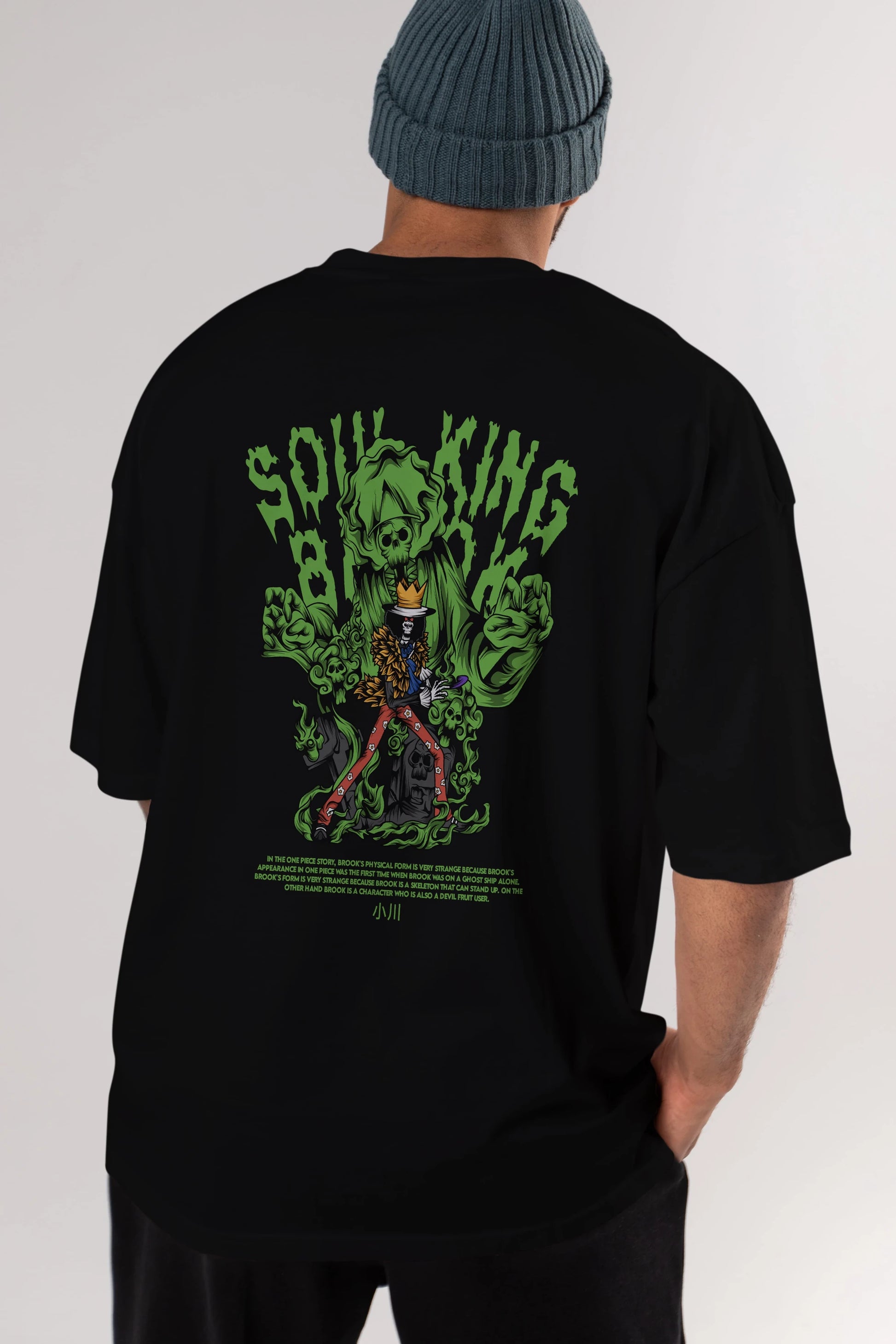 Soul King Brook Anime Arka Baskılı Oversize t-shirt Erkek Kadın Unisex