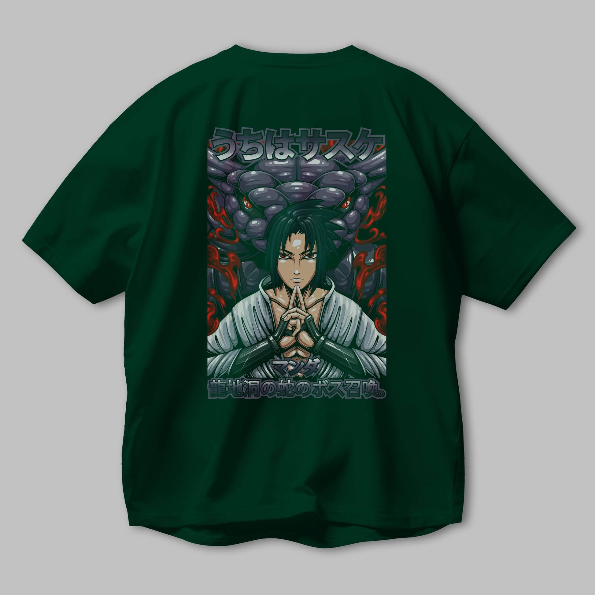 NARUTO SASUKE UCHIHA Anime Arka Baskılı Oversize t-shirt Erkek Kadın Unisex