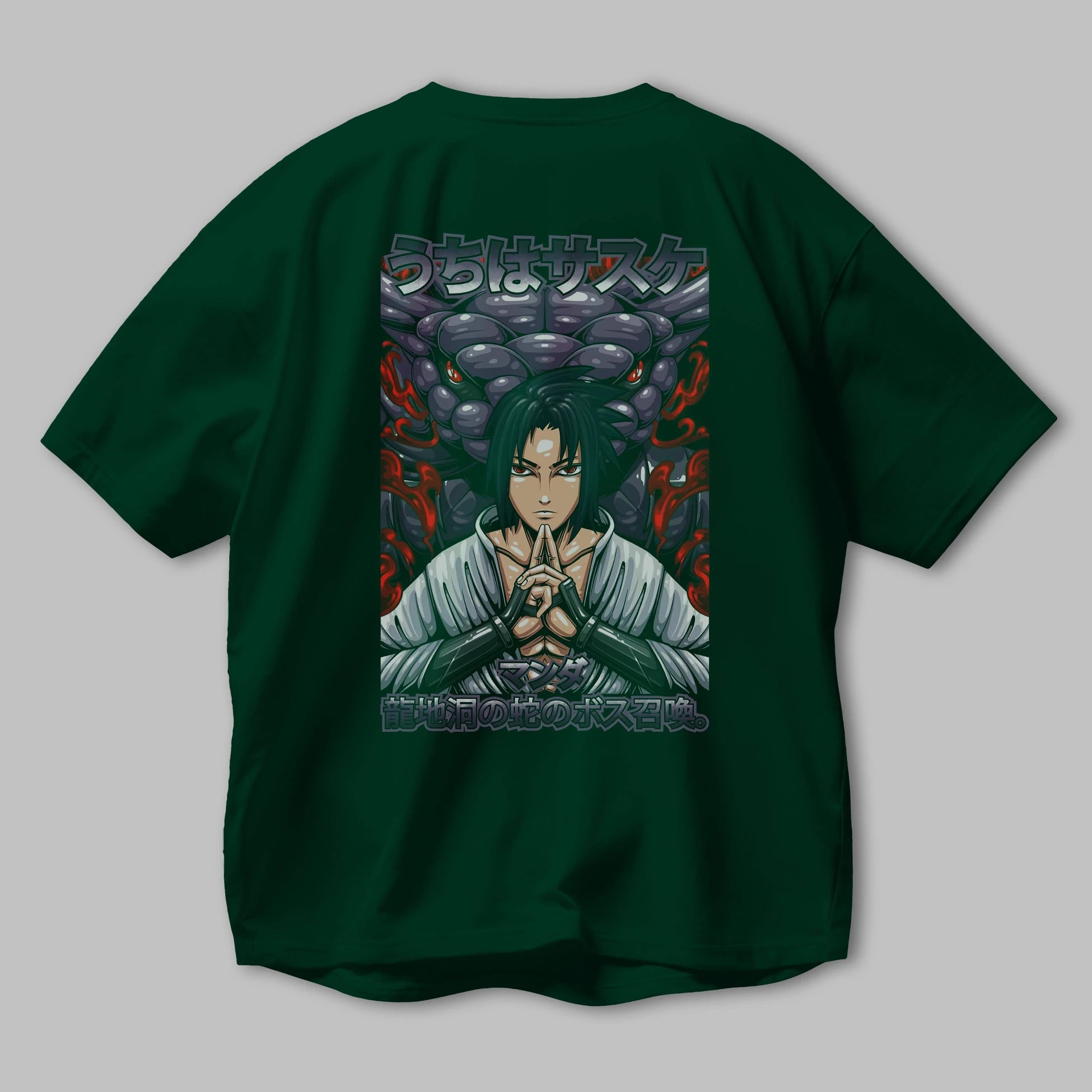 NARUTO SASUKE UCHIHA Anime Arka Baskılı Oversize t-shirt Erkek Kadın Unisex