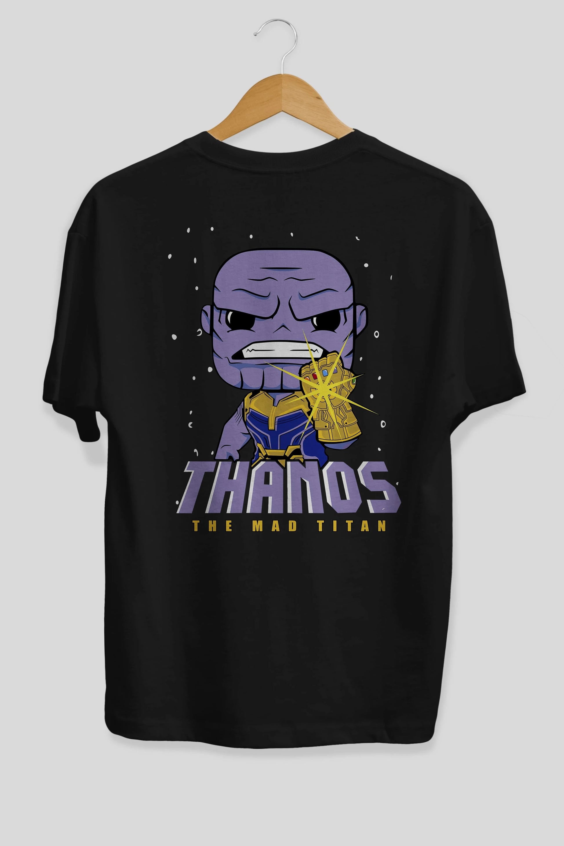 Thanos (1) Arka Baskılı Oversize t-shirt Erkek Kadın Unisex %100 Pamuk Bisiklet Yaka tişort