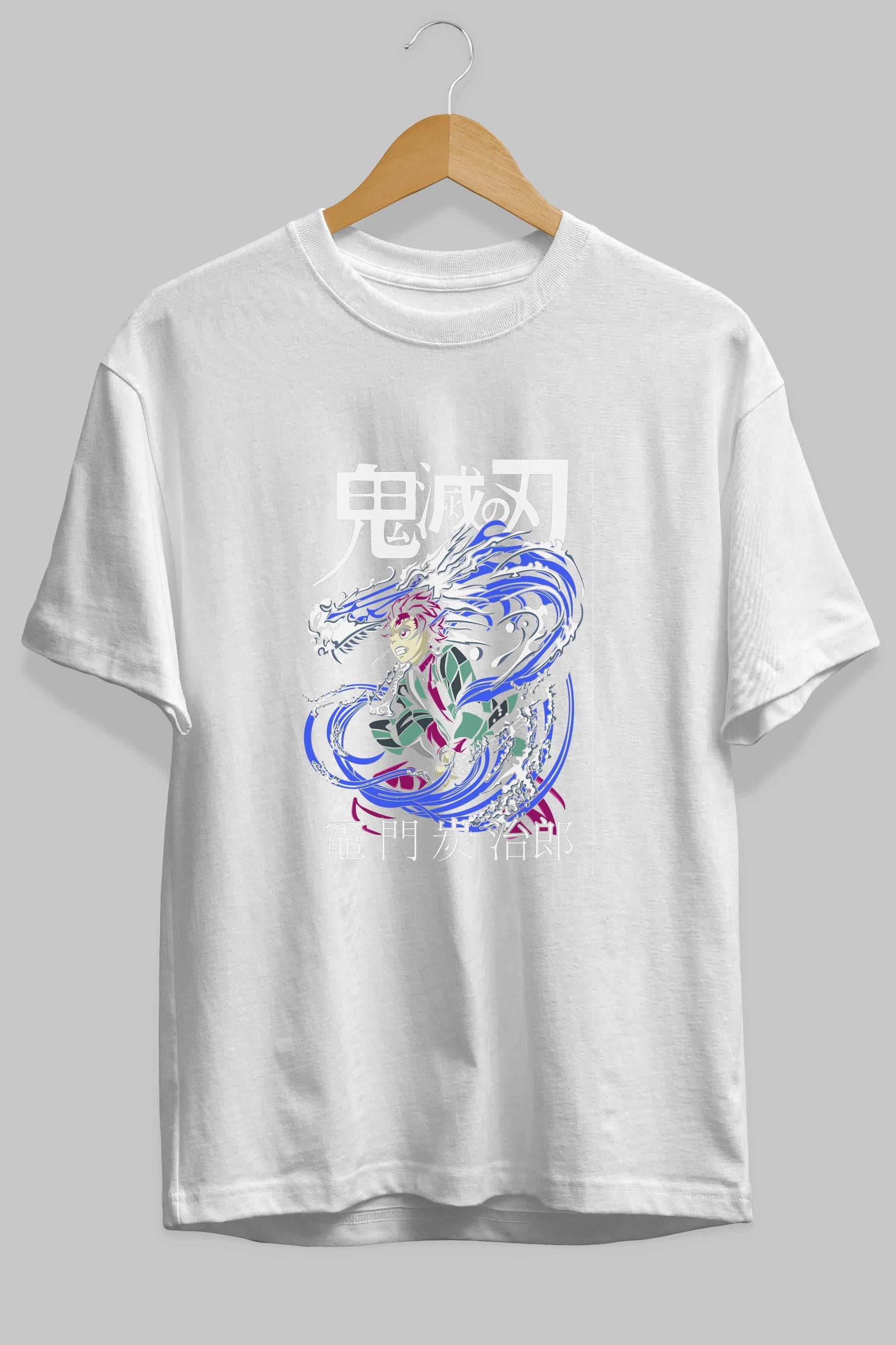 TANJIRO KAMADO 2 Anime Ön Baskılı Oversize t-shirt %100 pamuk Erkek Kadın Unisex