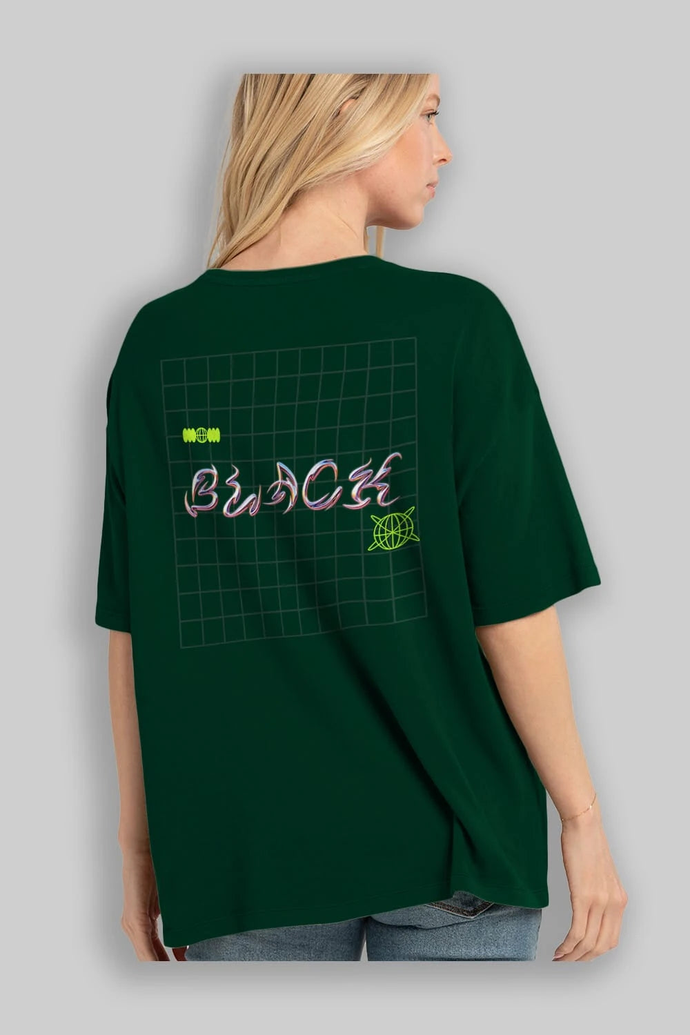 Black Yazılı Arka Baskılı Oversize t-shirt Erkek Kadın Unisex