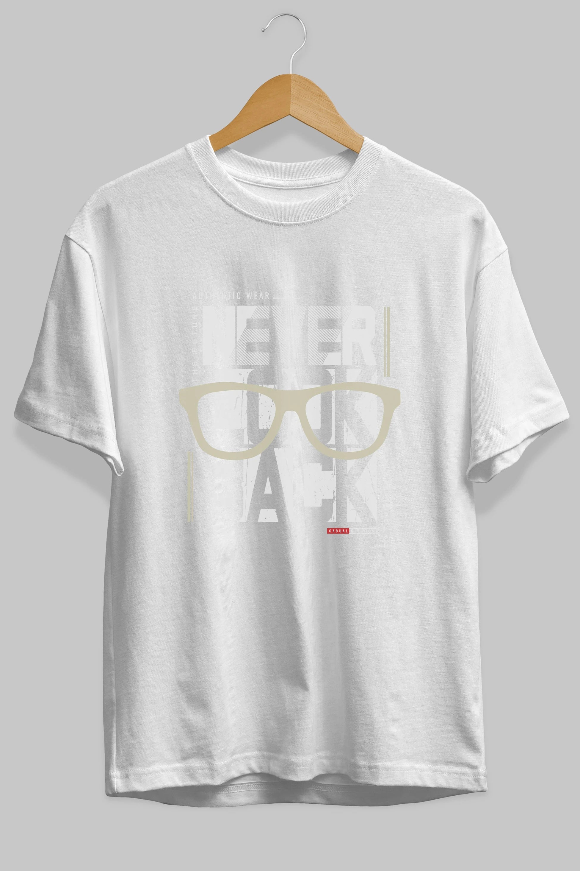 Never Look Back Ön Baskılı Oversize t-shirt Erkek Kadın Unisex