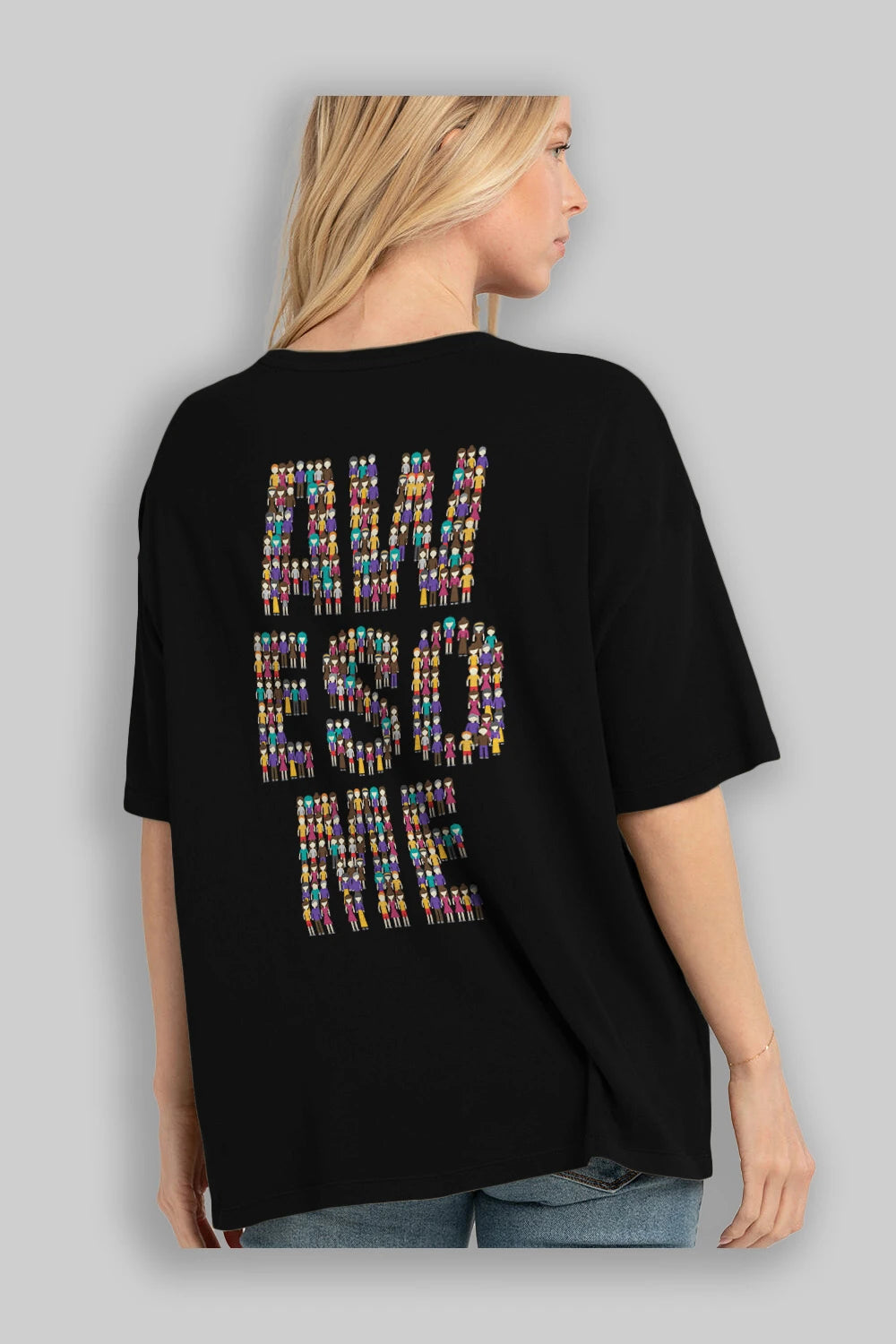 Awesome Arka Baskılı Oversize t-shirt %100 pamuk Erkek Kadın Unisex