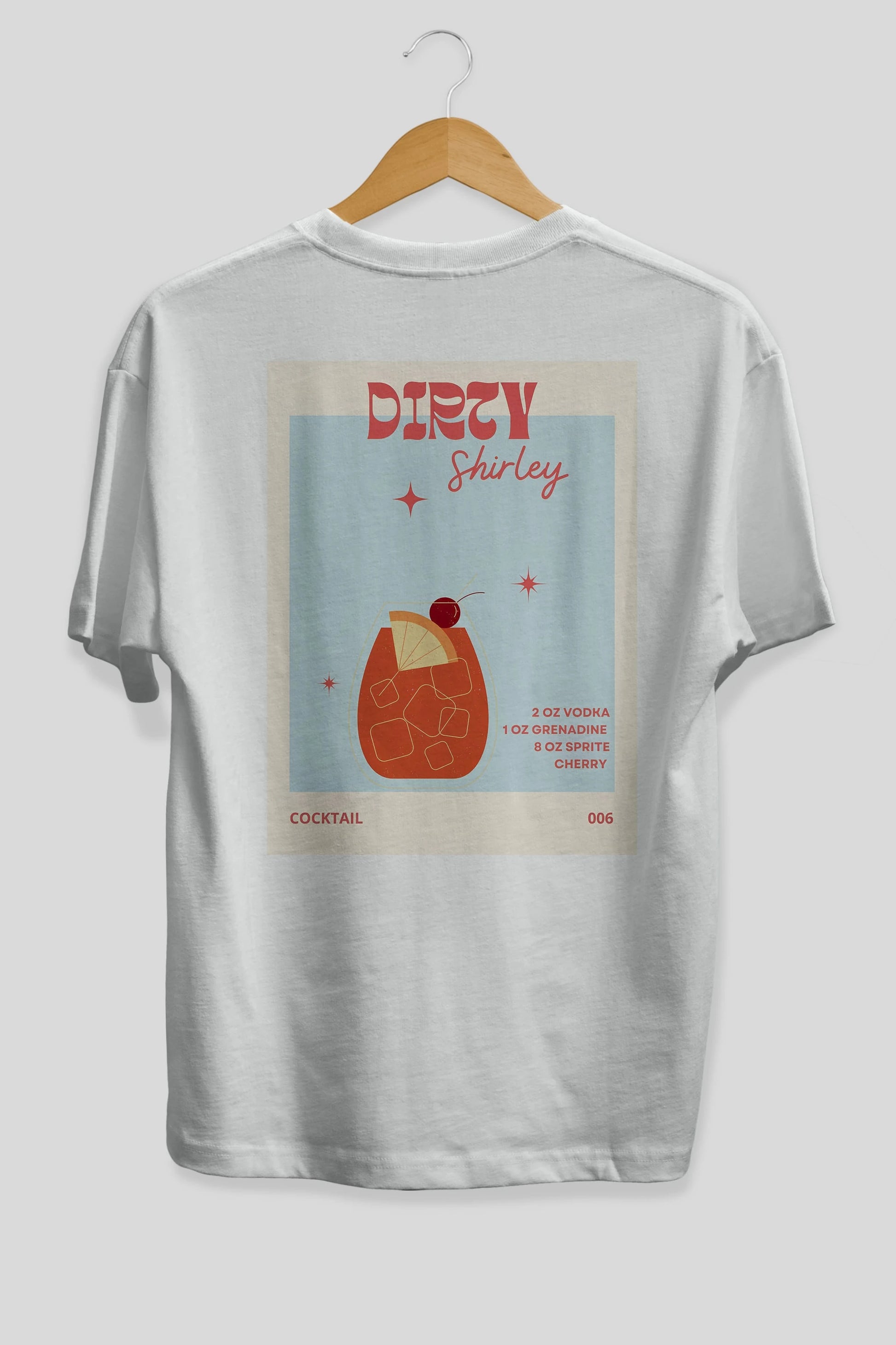 Dirty Shirley Arka Baskılı Oversize t-shirt Erkek Kadın Unisex %100 Pamuk Bisiklet Yaka tişort