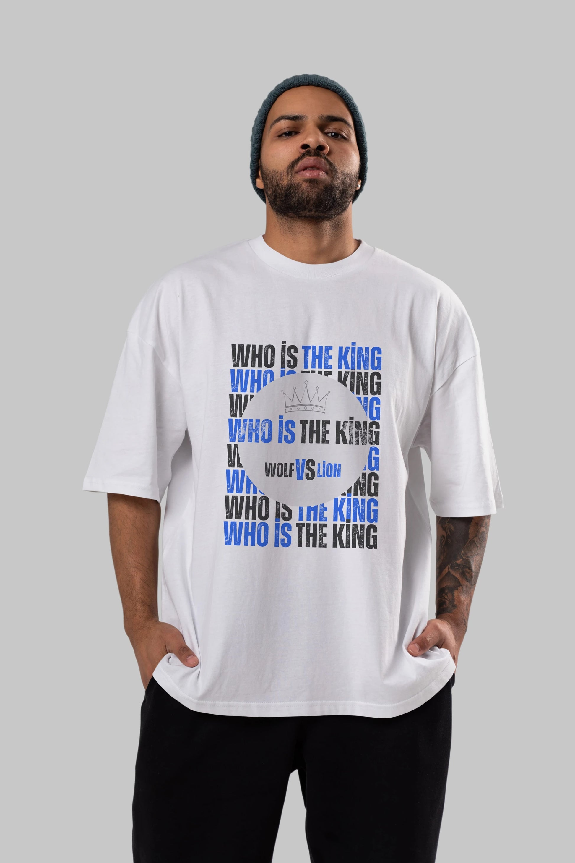 Who Is The King Yazılı Ön Baskılı Oversize t-shirt Erkek Kadın Unisex