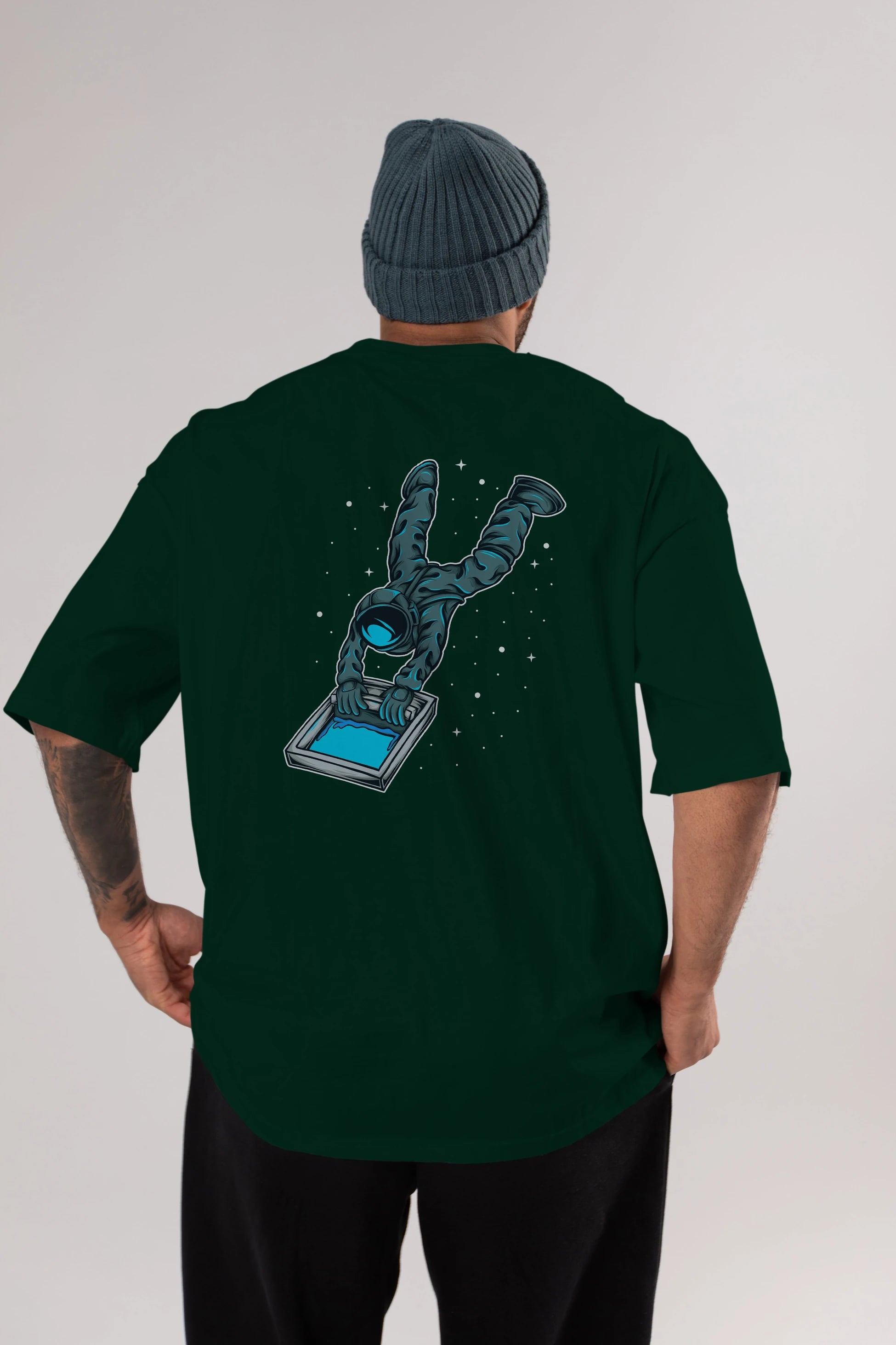 Astroscreen Arka Baskılı Oversize t-shirt Erkek Kadın Unisex