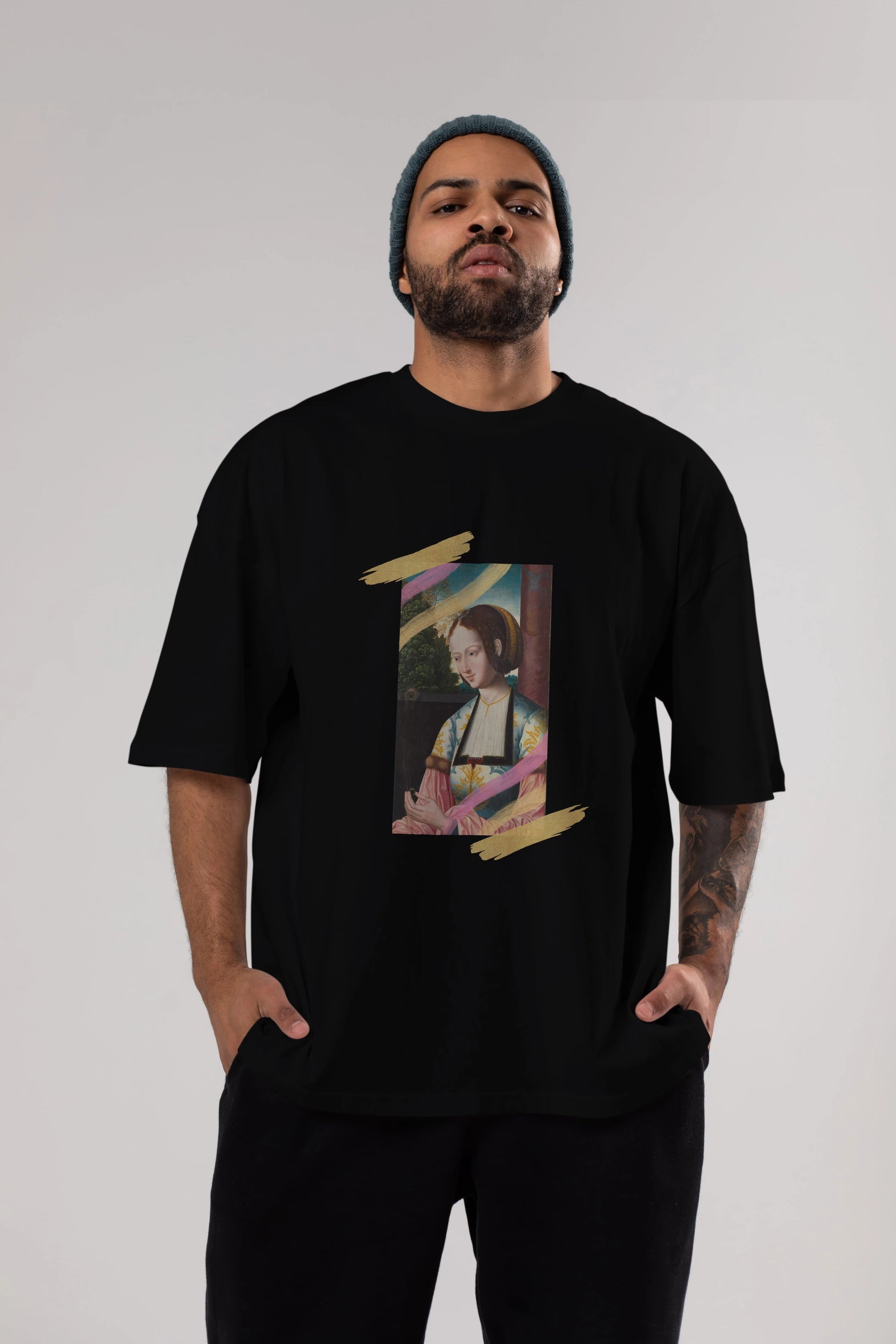 Woman Portrait Ön Baskılı Oversize t-shirt Erkek Kadın Unisex