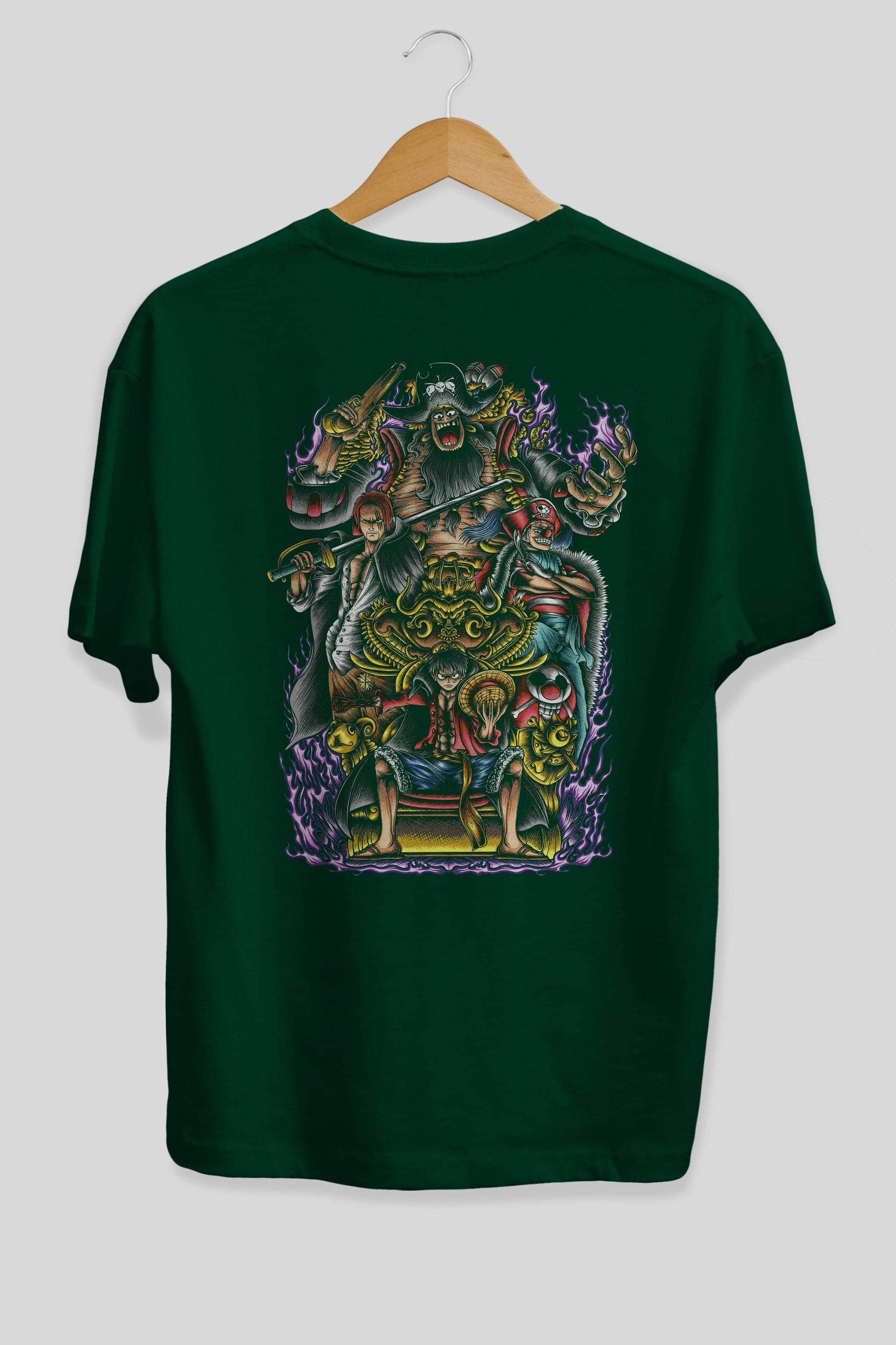 ONE PIECE (8) Anime Arka Baskılı Oversize t-shirt Erkek Kadın Unisex