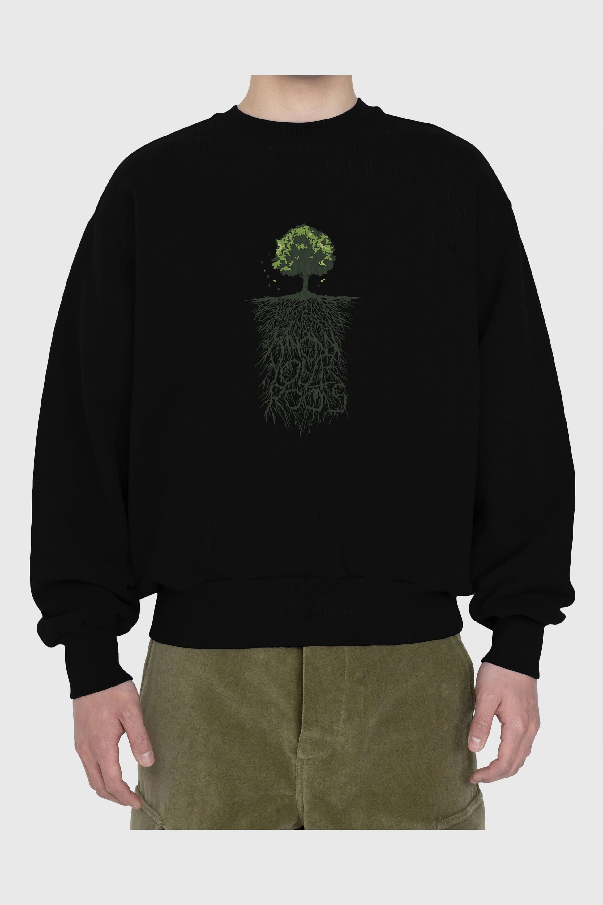 Know Your Roots Ön Baskılı Oversize Sweatshirt Erkek Kadın Unisex